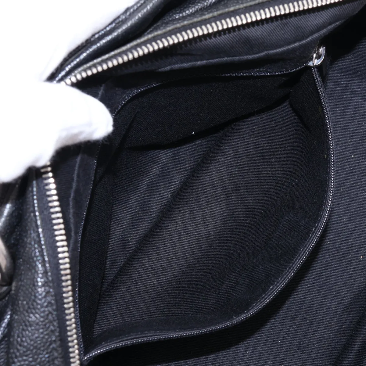 Matelassé Caviar Skin Chain Shoulder Bag, Black with Silver Hardware, 10827043 (Serial Number in the 10s) — view 8