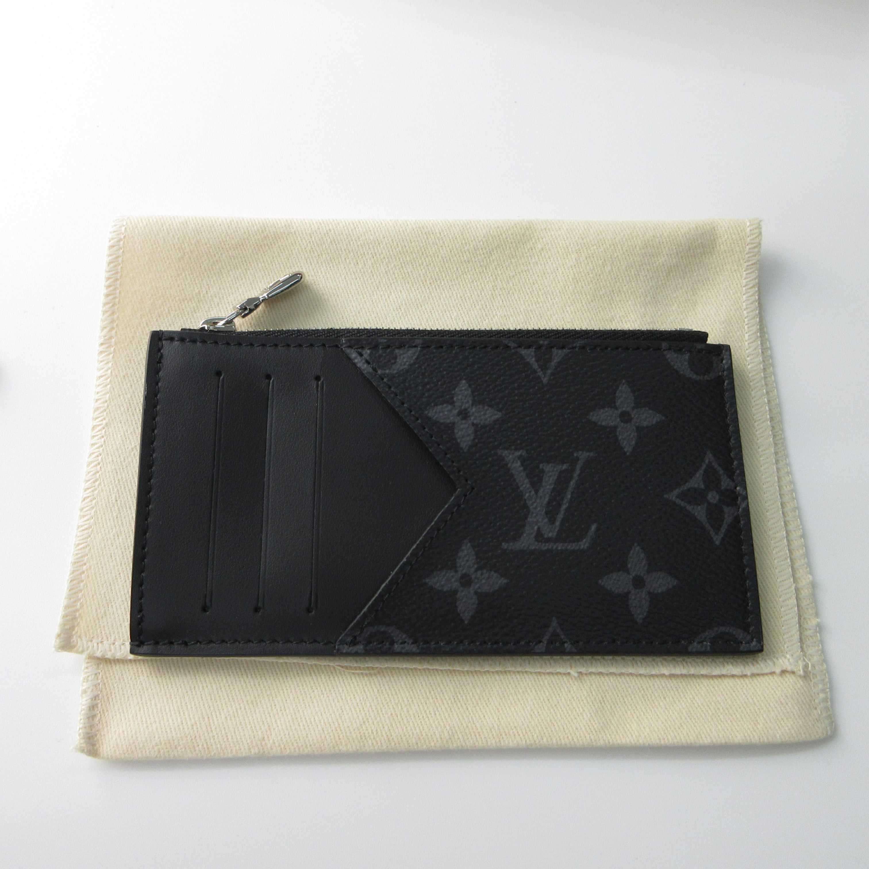 Unused Monogram Eclipse M29656 Coin Card Holder Fragment Case Coin Purse Card Case Wallet RFID Tag Confirmed Card Case — view 3