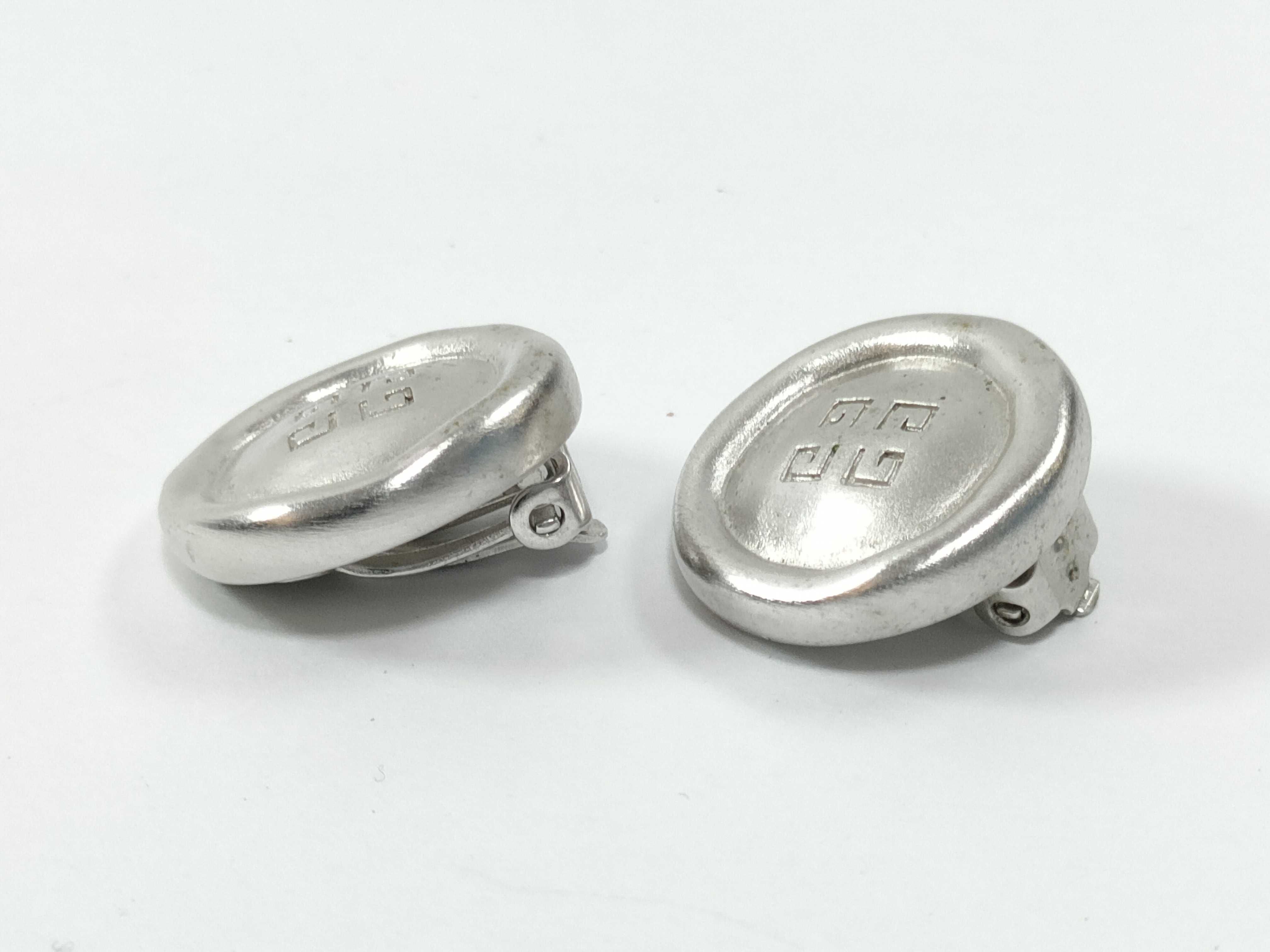 4G Logo Circle Silver Earrings — view 2