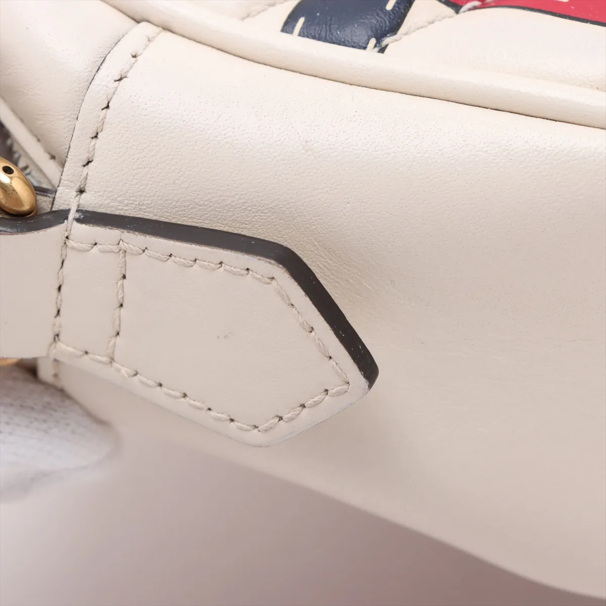 GG Marmont Leather Chain Shoulder Bag White 448065 — view 10