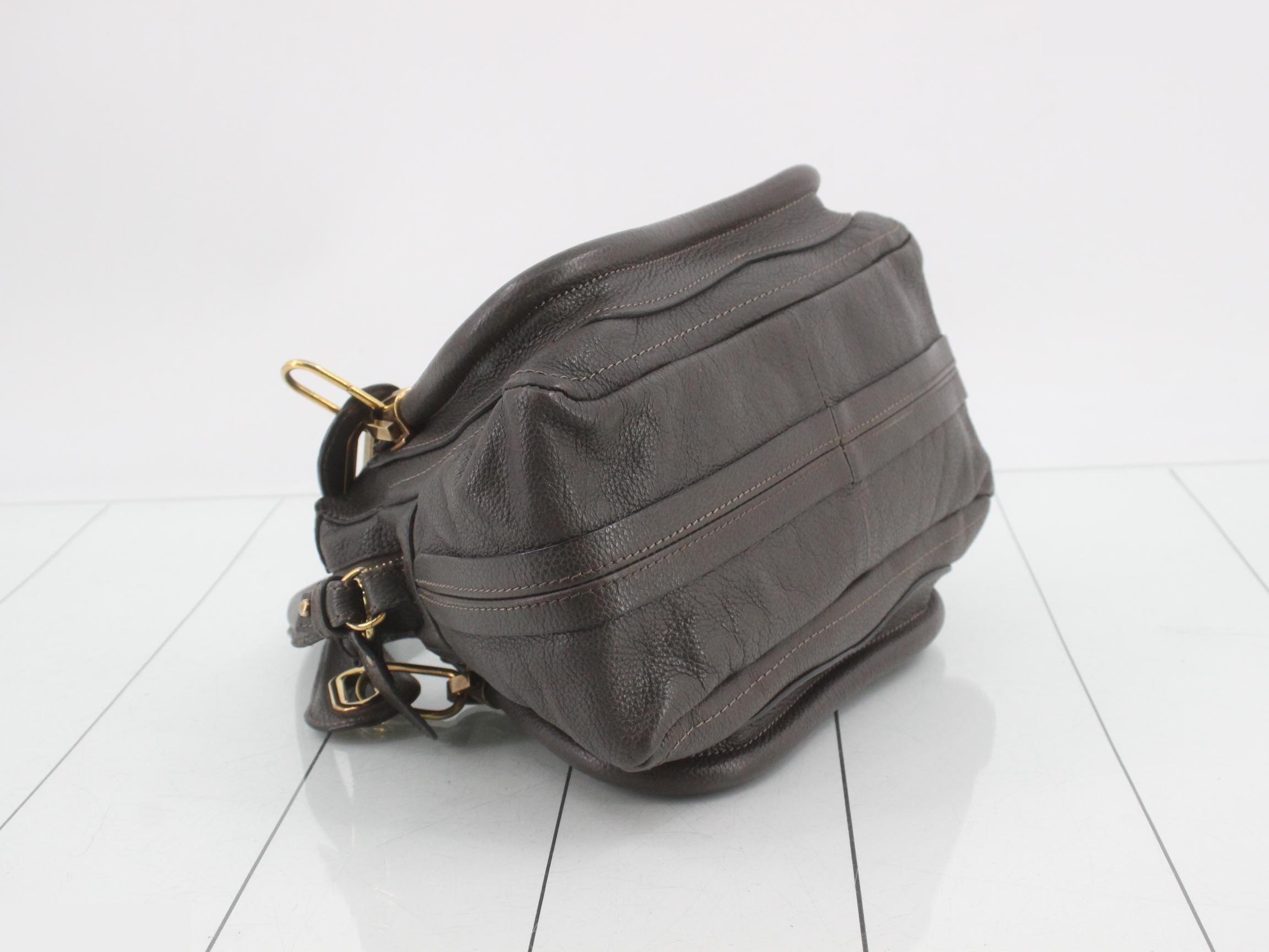 Paraty Leather 2-Way Hand/Shoulder Bag, Dark Brown — view 5