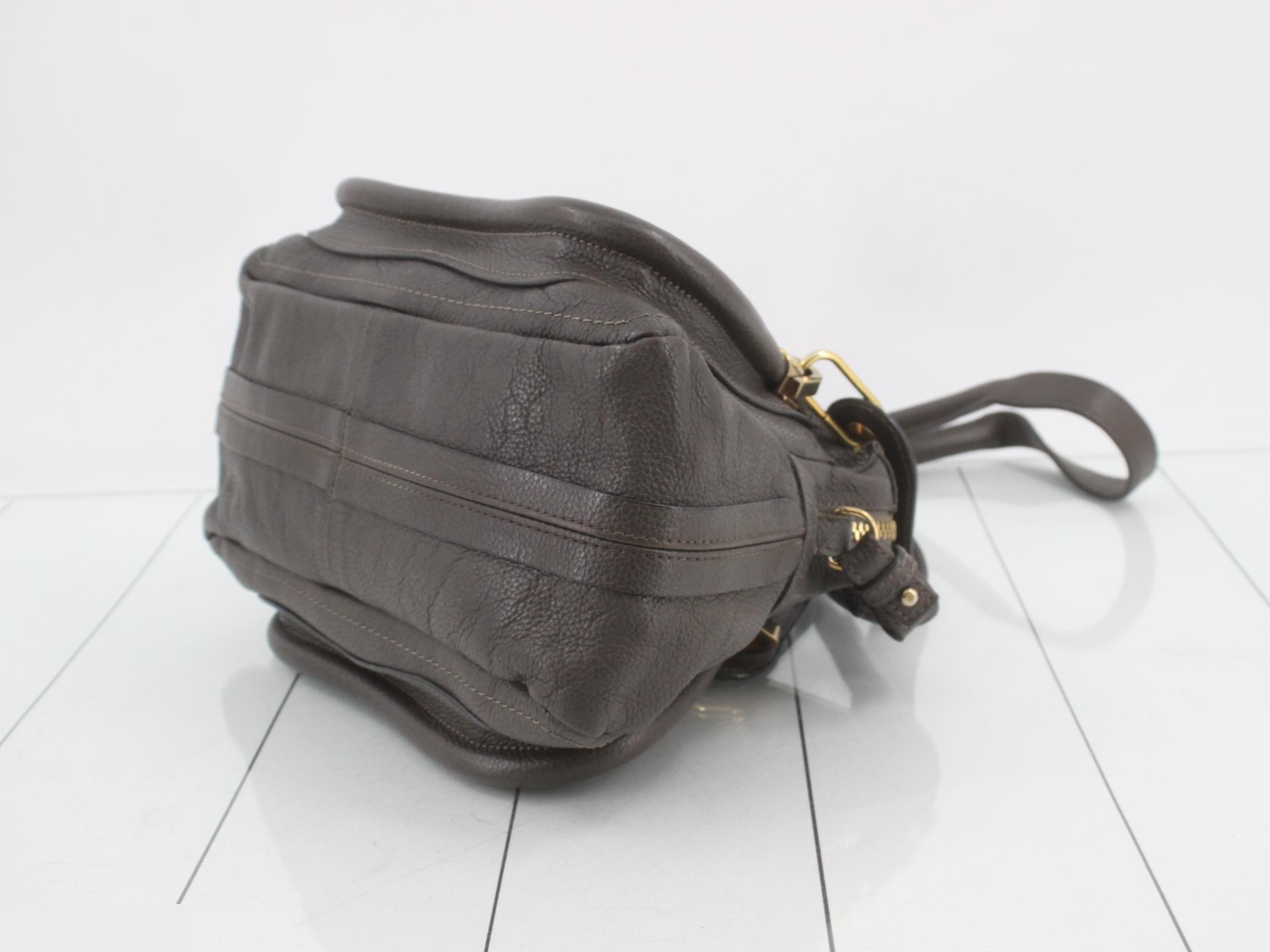 Paraty Leather 2-Way Hand/Shoulder Bag, Dark Brown — view 6