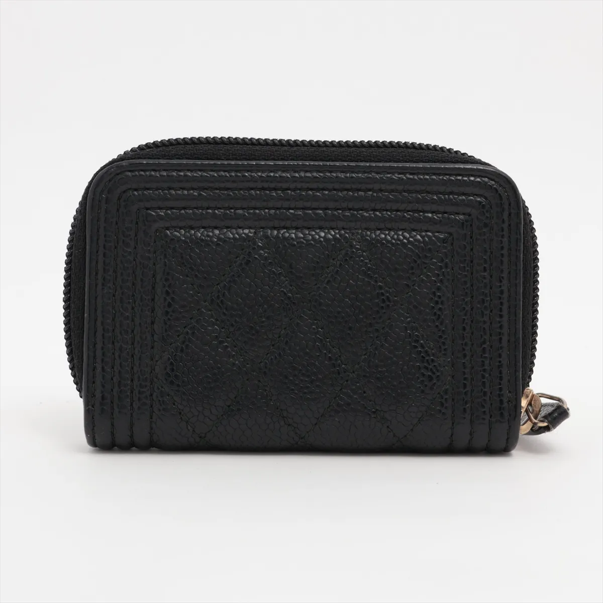 Boy Chanel Soft Caviar Skin Coin Case Black x Green Gold Hardware 22921818 — view 2