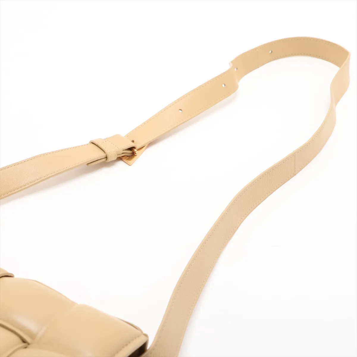 Maxi Intrecciato Padded Cassette Leather Shoulder Bag, Beige — view 5