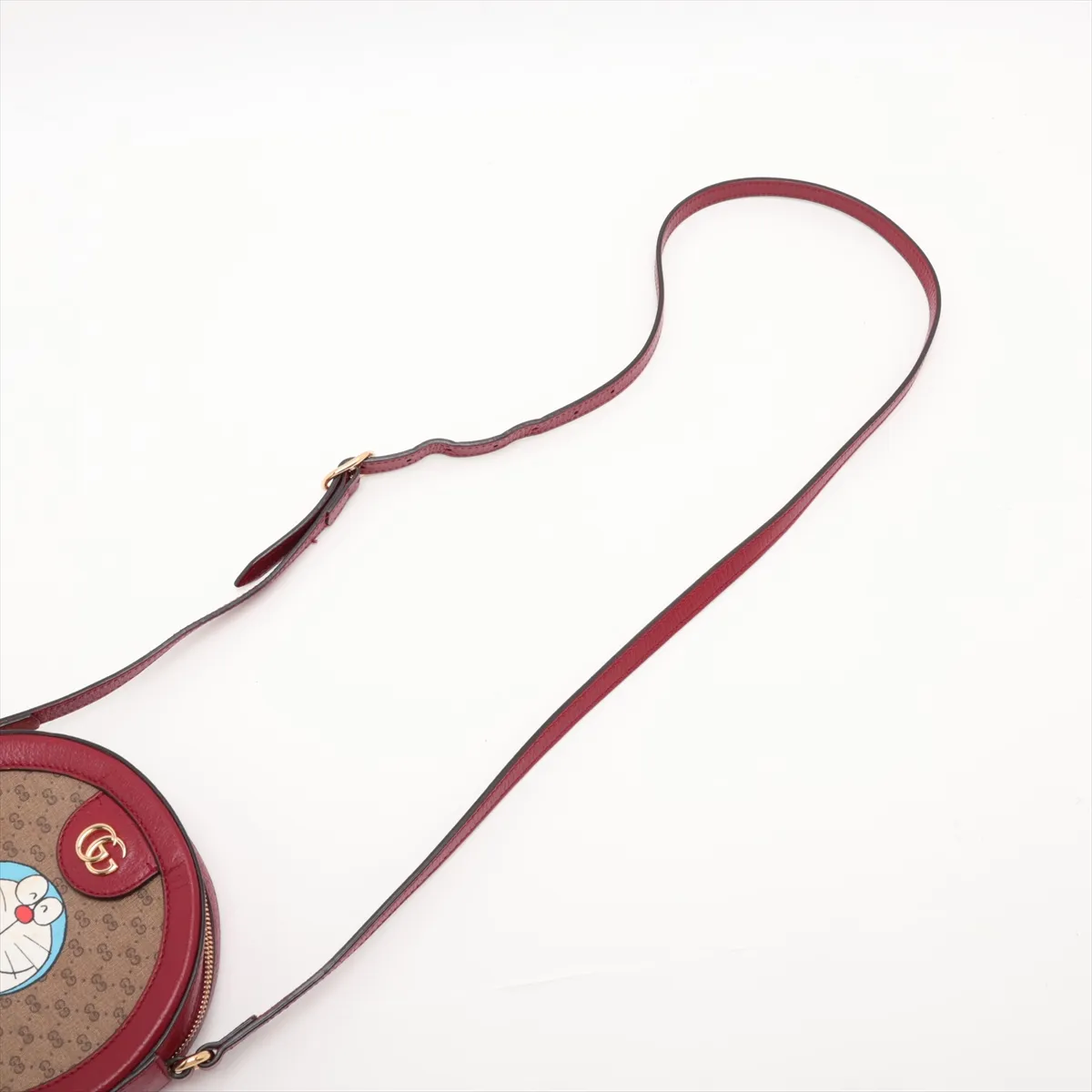 Doraemon x Gucci Mini GG Supreme 625216 PVC x Leather Shoulder Bag Brown x Red — view 5