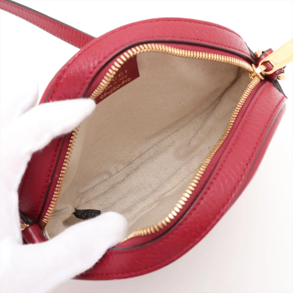 Doraemon x Gucci Mini GG Supreme 625216 PVC x Leather Shoulder Bag Brown x Red — view 6