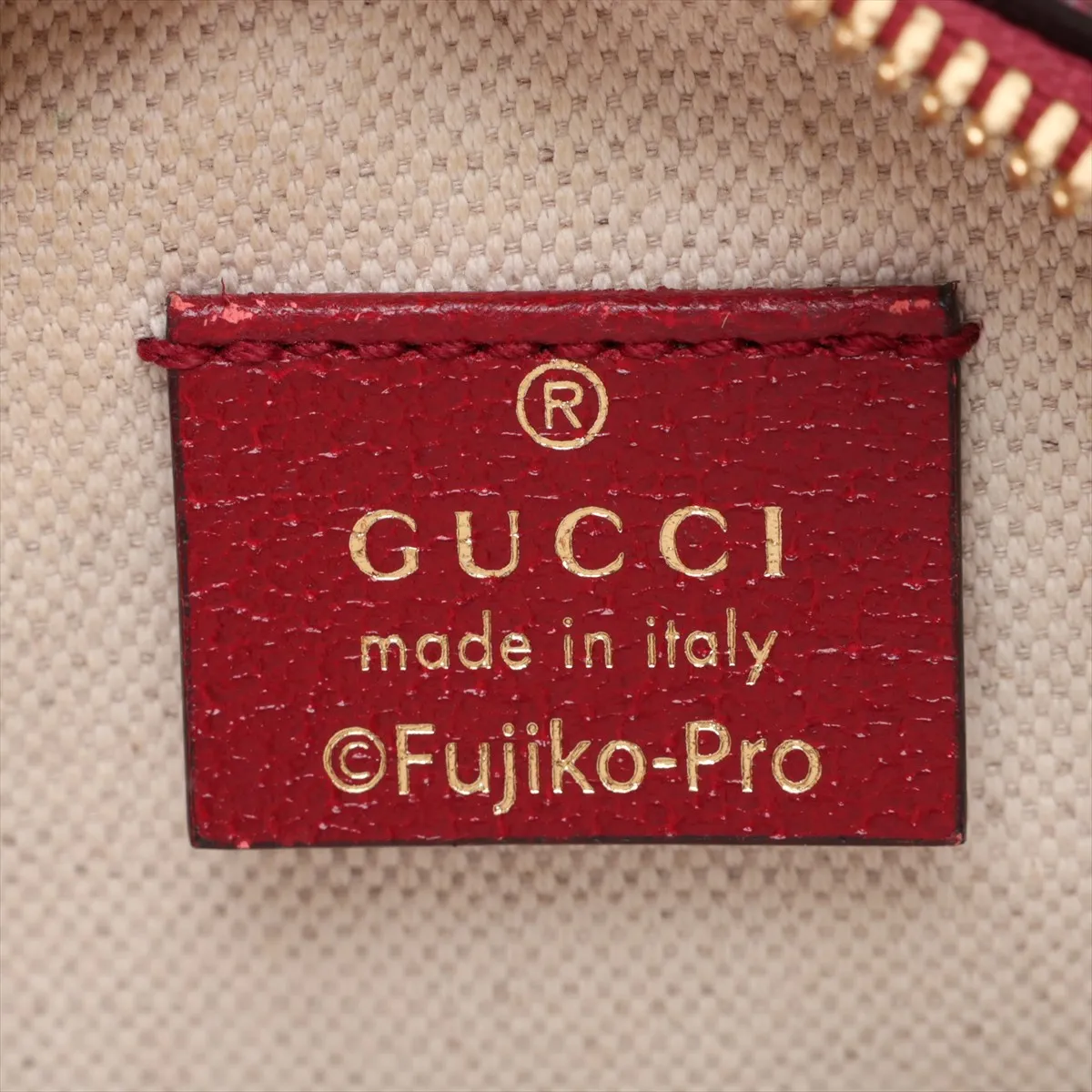 Doraemon x Gucci Mini GG Supreme 625216 PVC x Leather Shoulder Bag Brown x Red — view 7