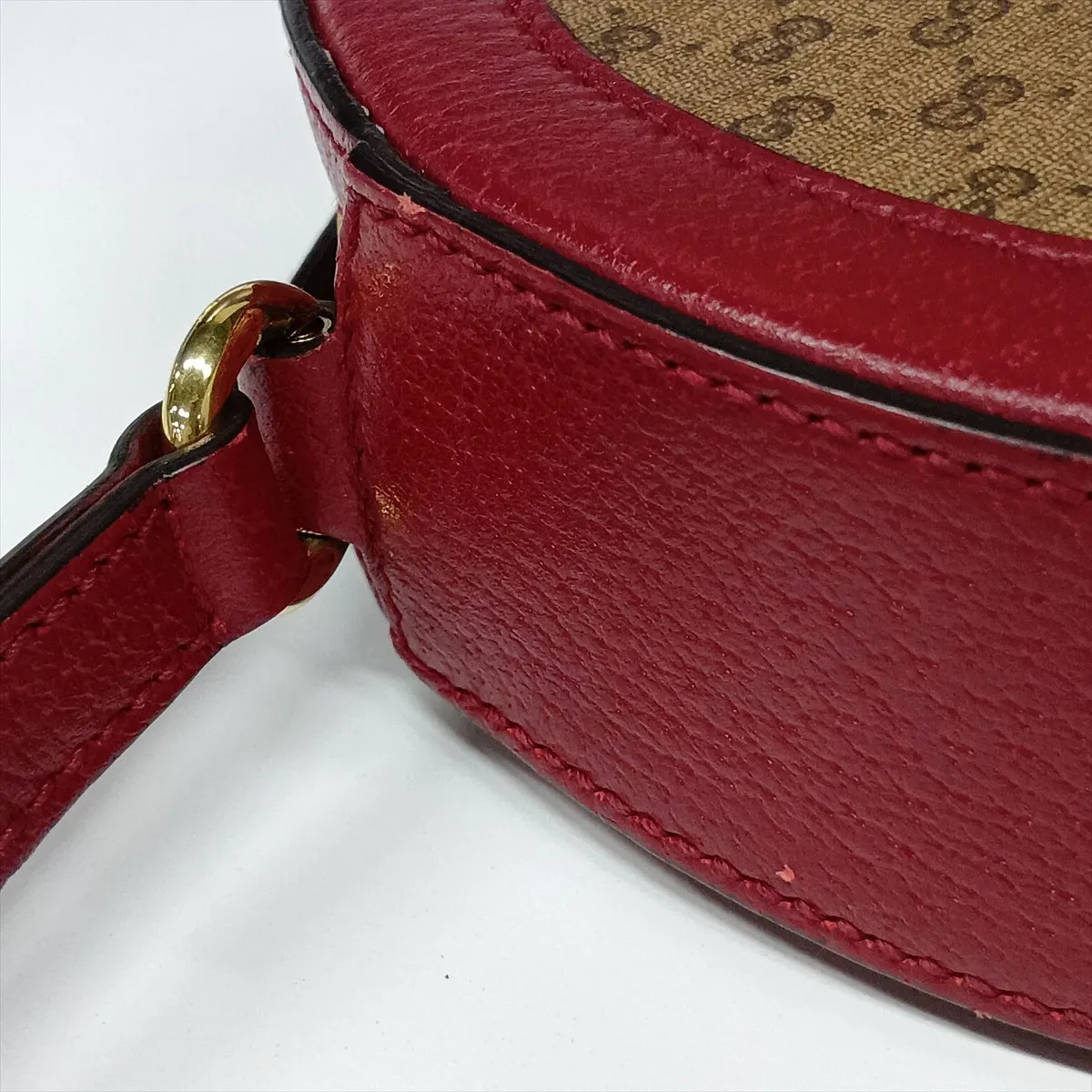 Doraemon x Gucci Mini GG Supreme 625216 PVC x Leather Shoulder Bag Brown x Red — view 9