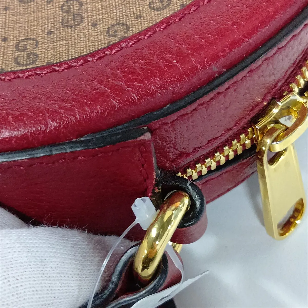 Doraemon x Gucci Mini GG Supreme 625216 PVC x Leather Shoulder Bag Brown x Red — view 10
