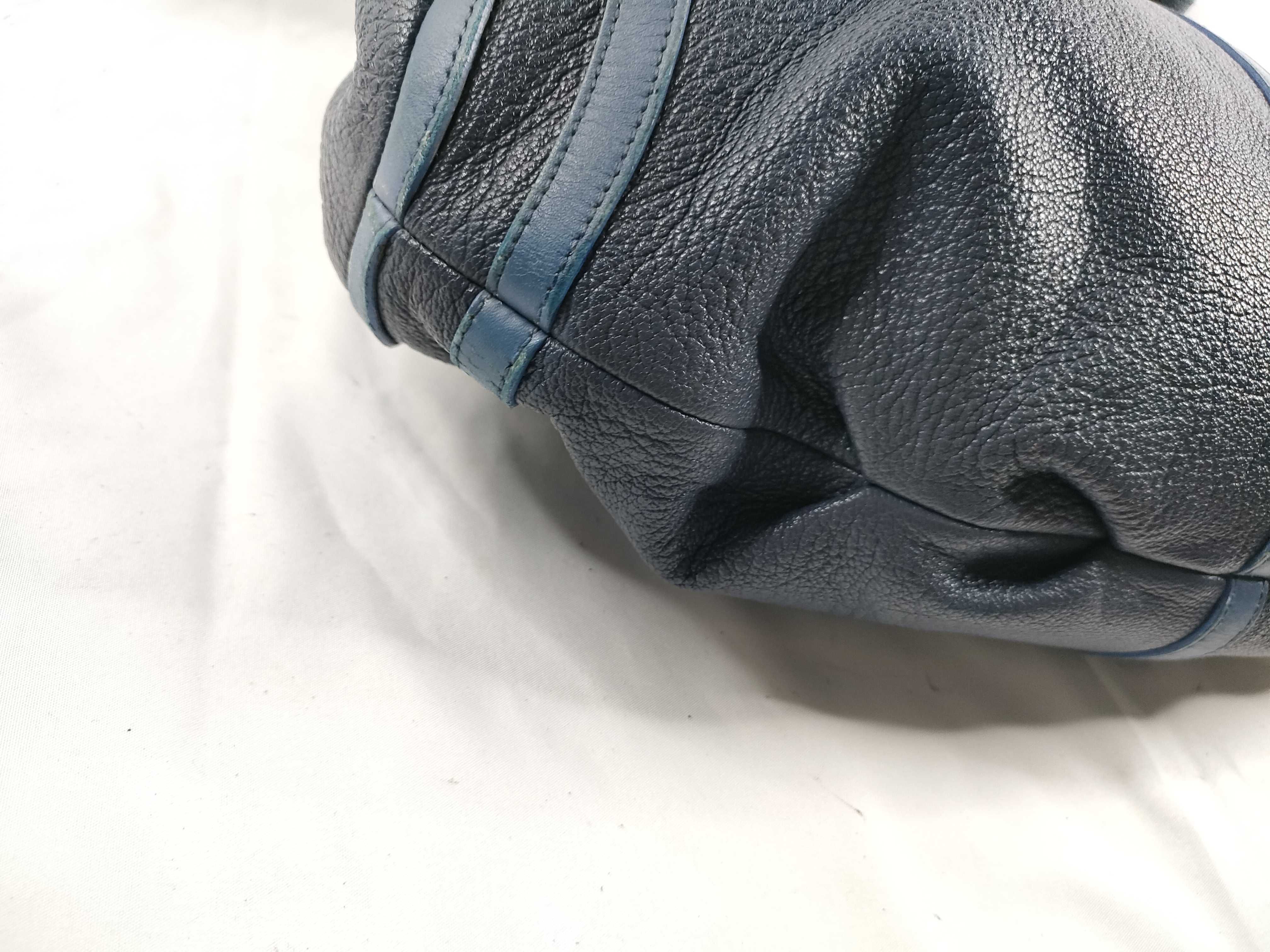 Bulgari Leather Circle Handbag Navy Handbag — view 3