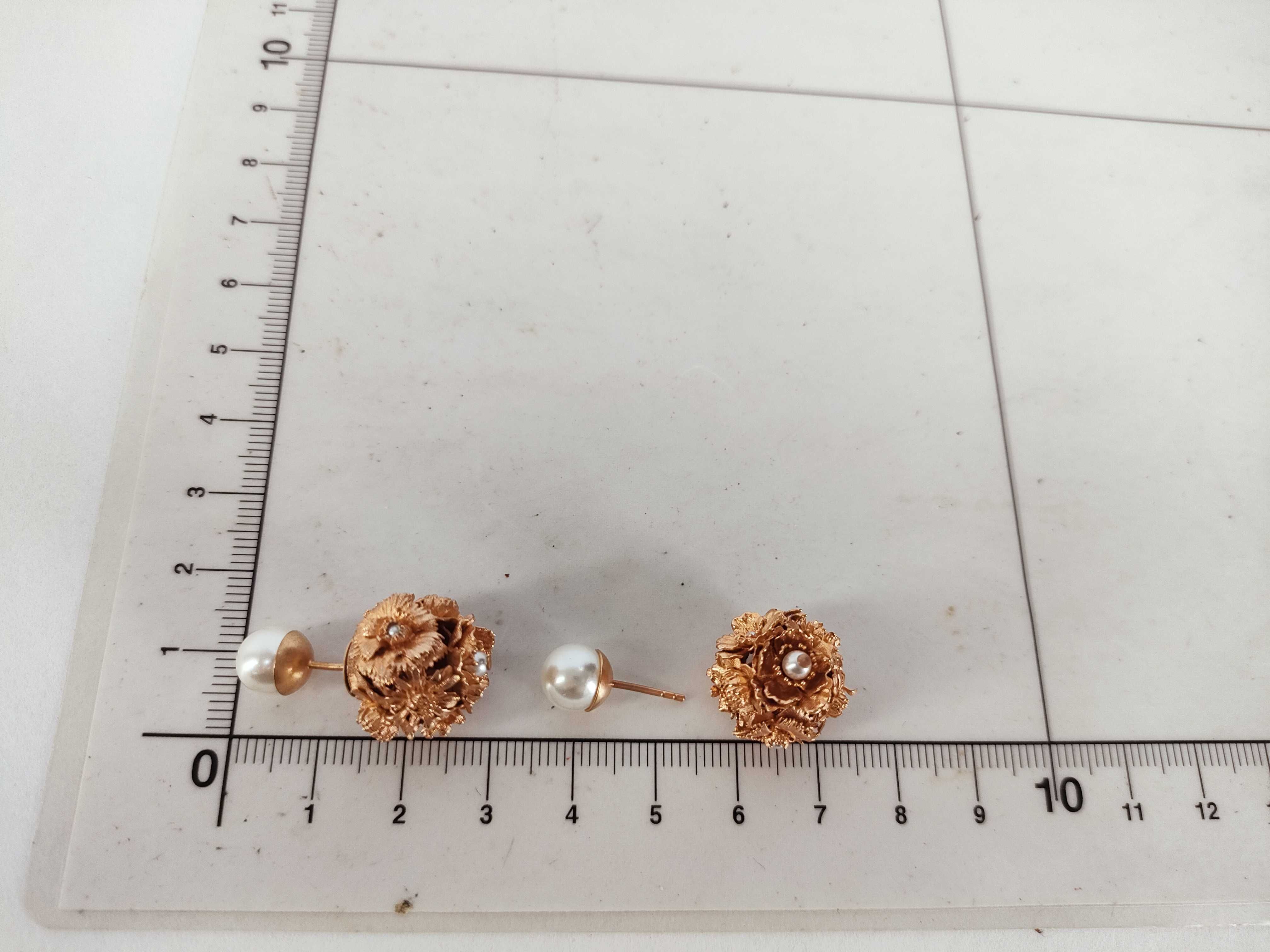 Tribal Flower Pearl Earrings — view 10