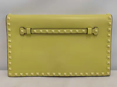 Rockstud Leather Clutch Bag