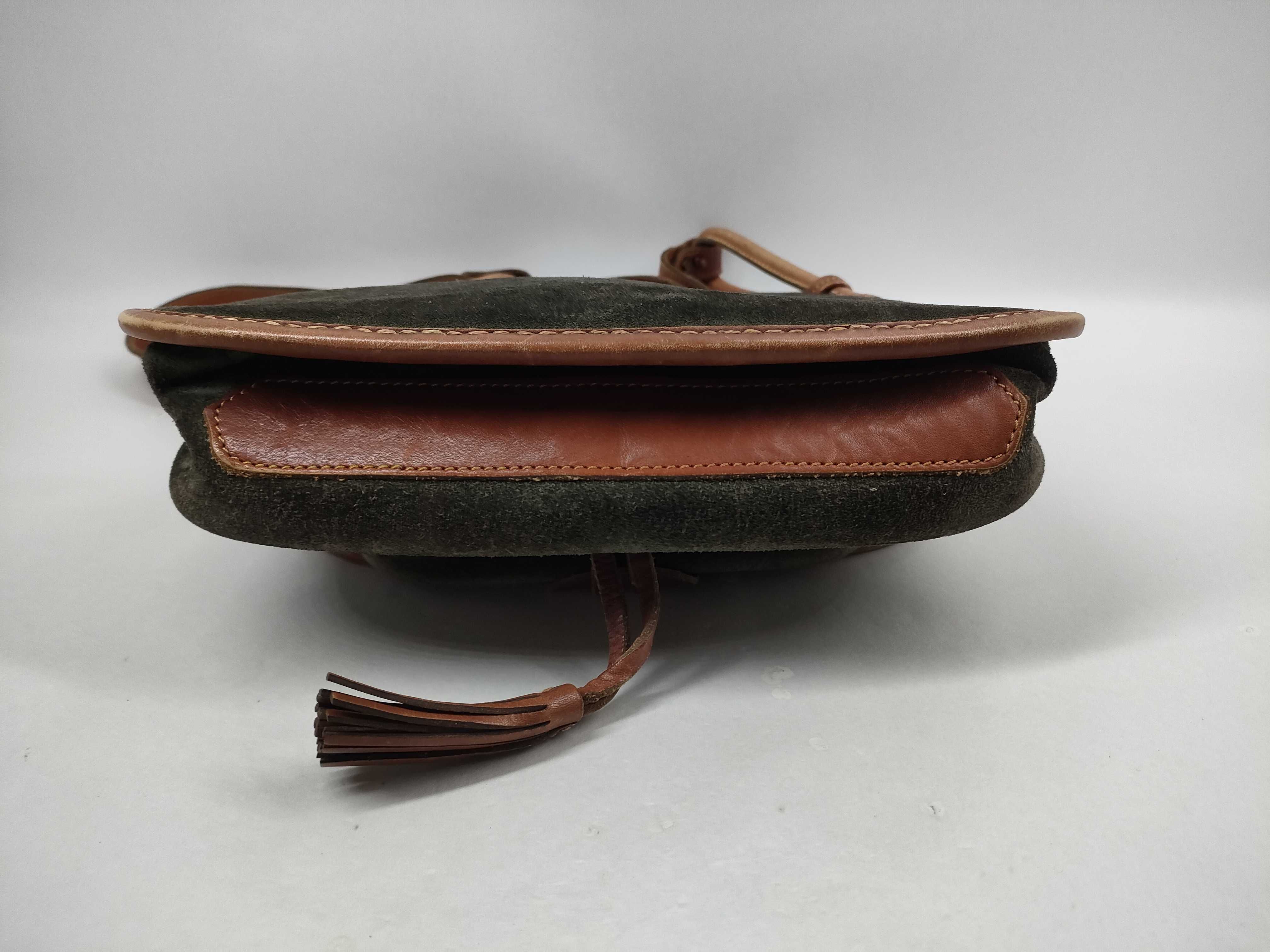 Suede x Leather Anagram Flap Shoulder Bag — view 3