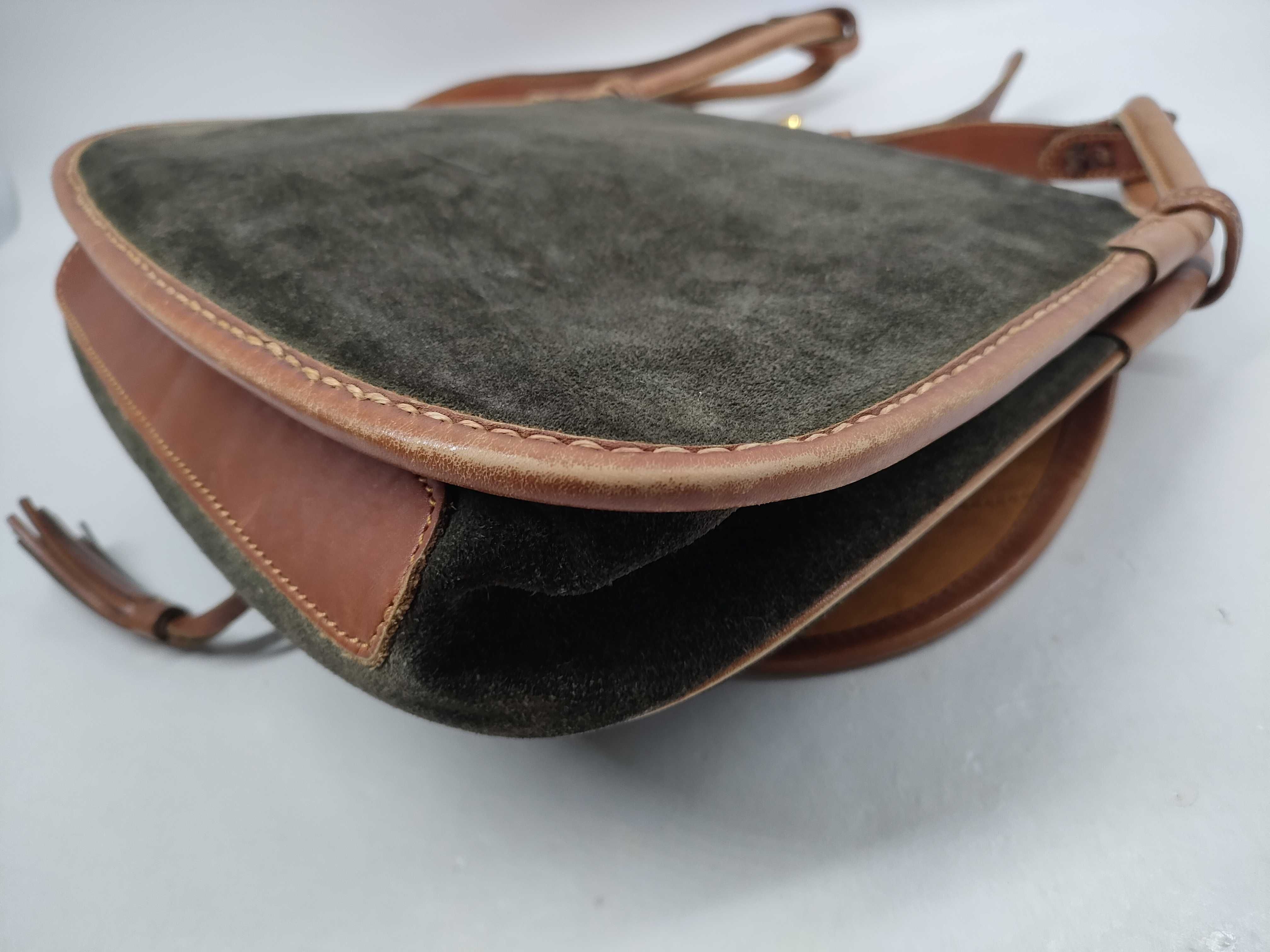 Suede x Leather Anagram Flap Shoulder Bag — view 4