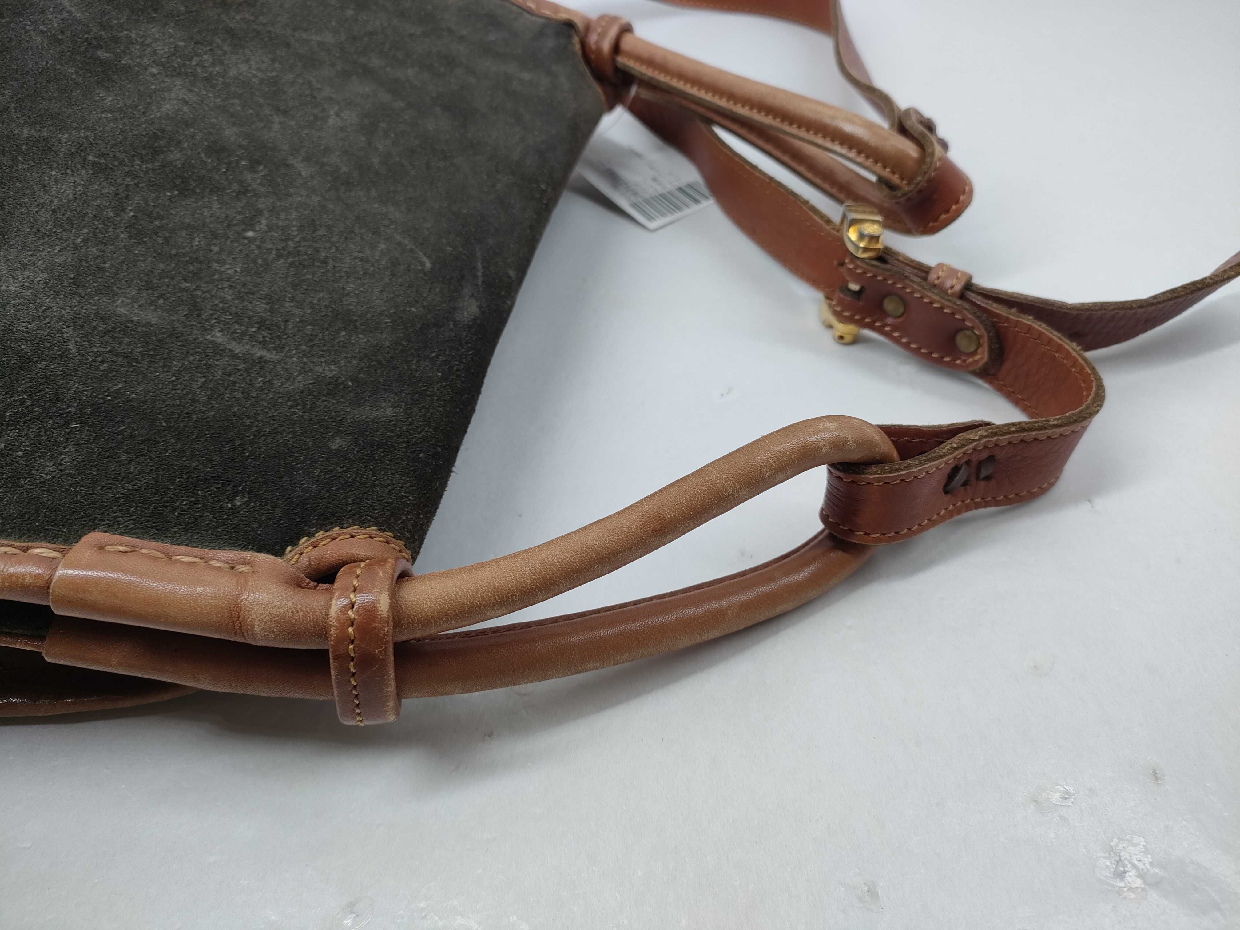 Suede x Leather Anagram Flap Shoulder Bag — view 5