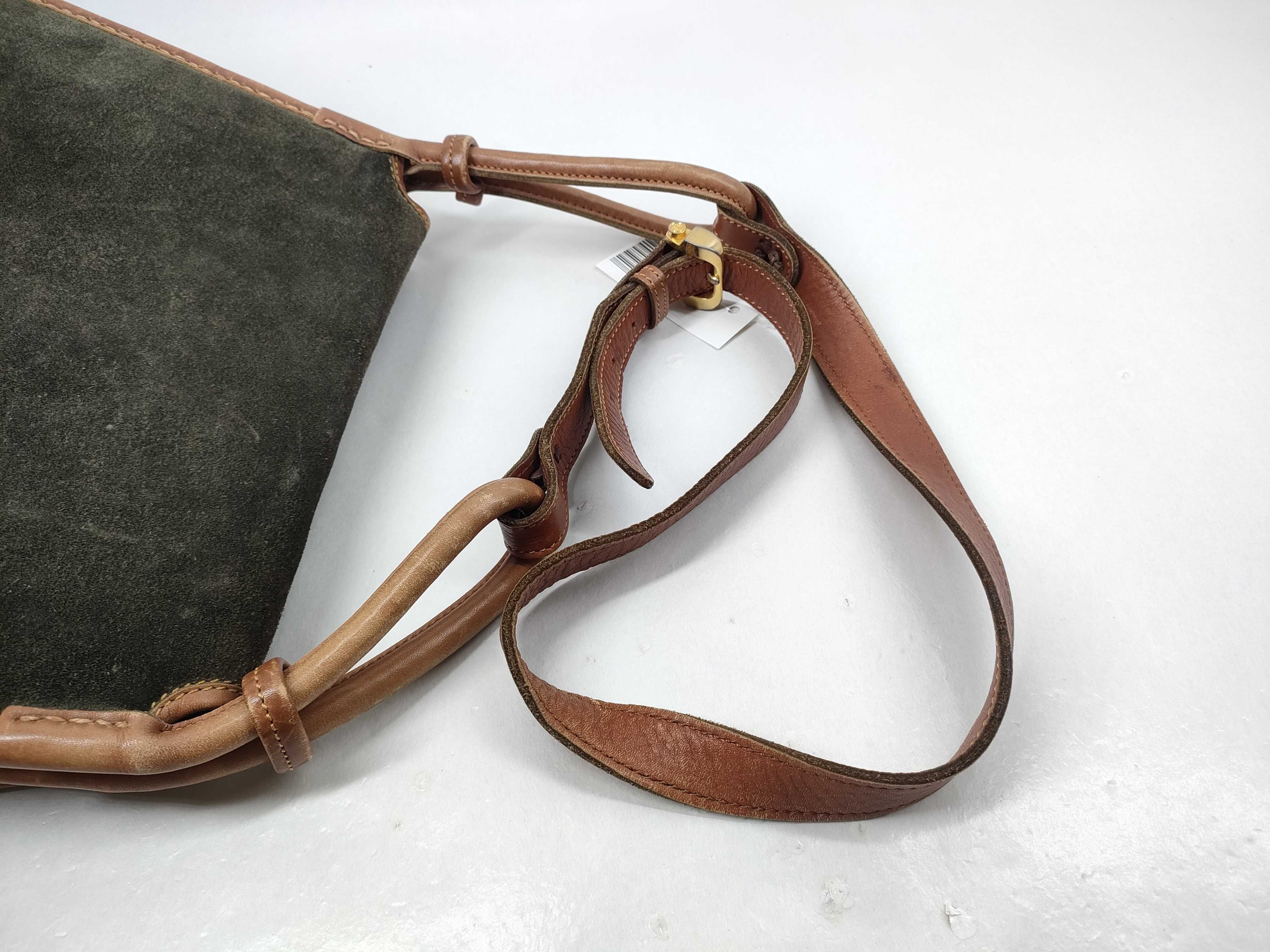 Suede x Leather Anagram Flap Shoulder Bag — view 6
