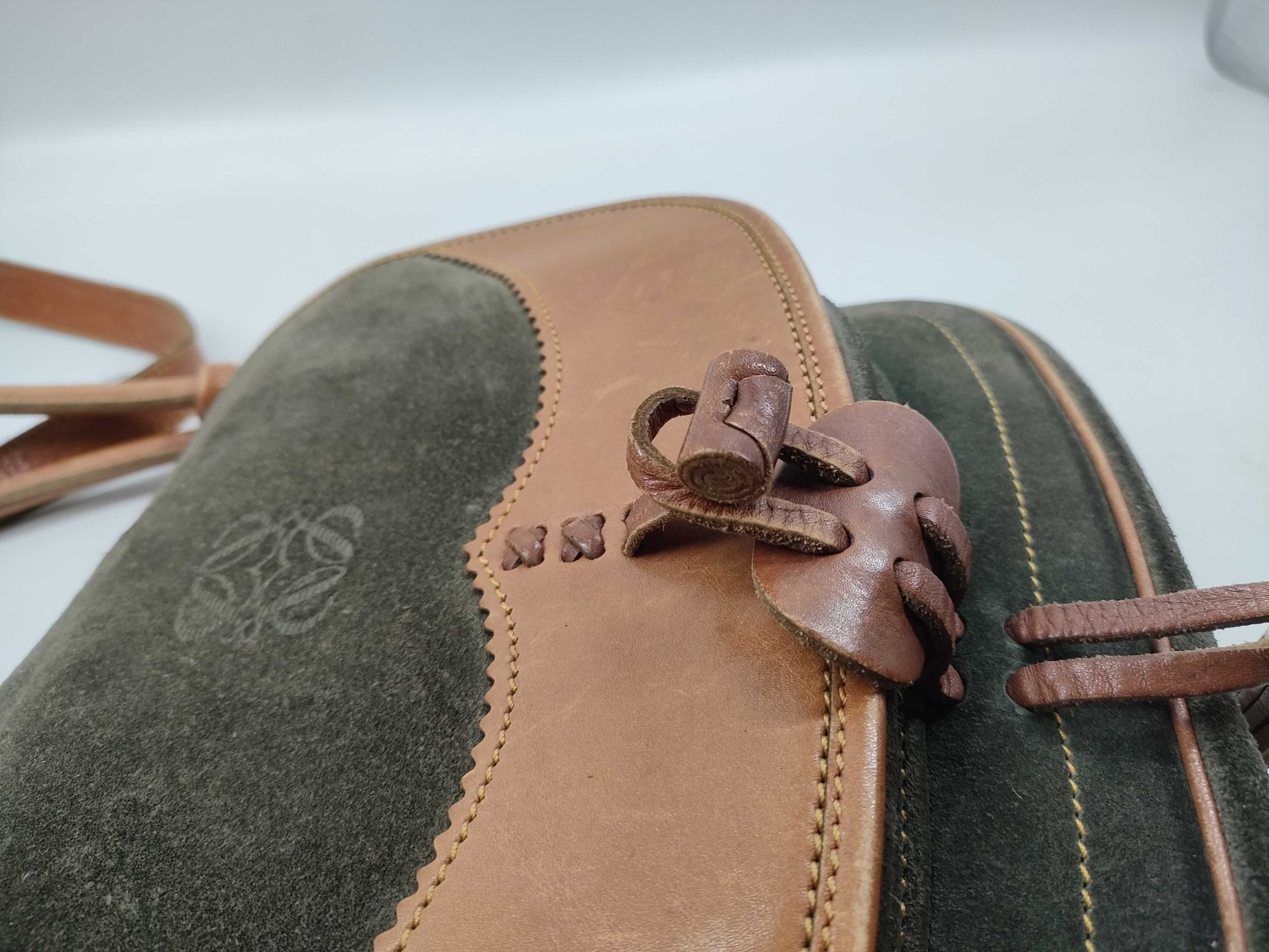 Suede x Leather Anagram Flap Shoulder Bag — view 8
