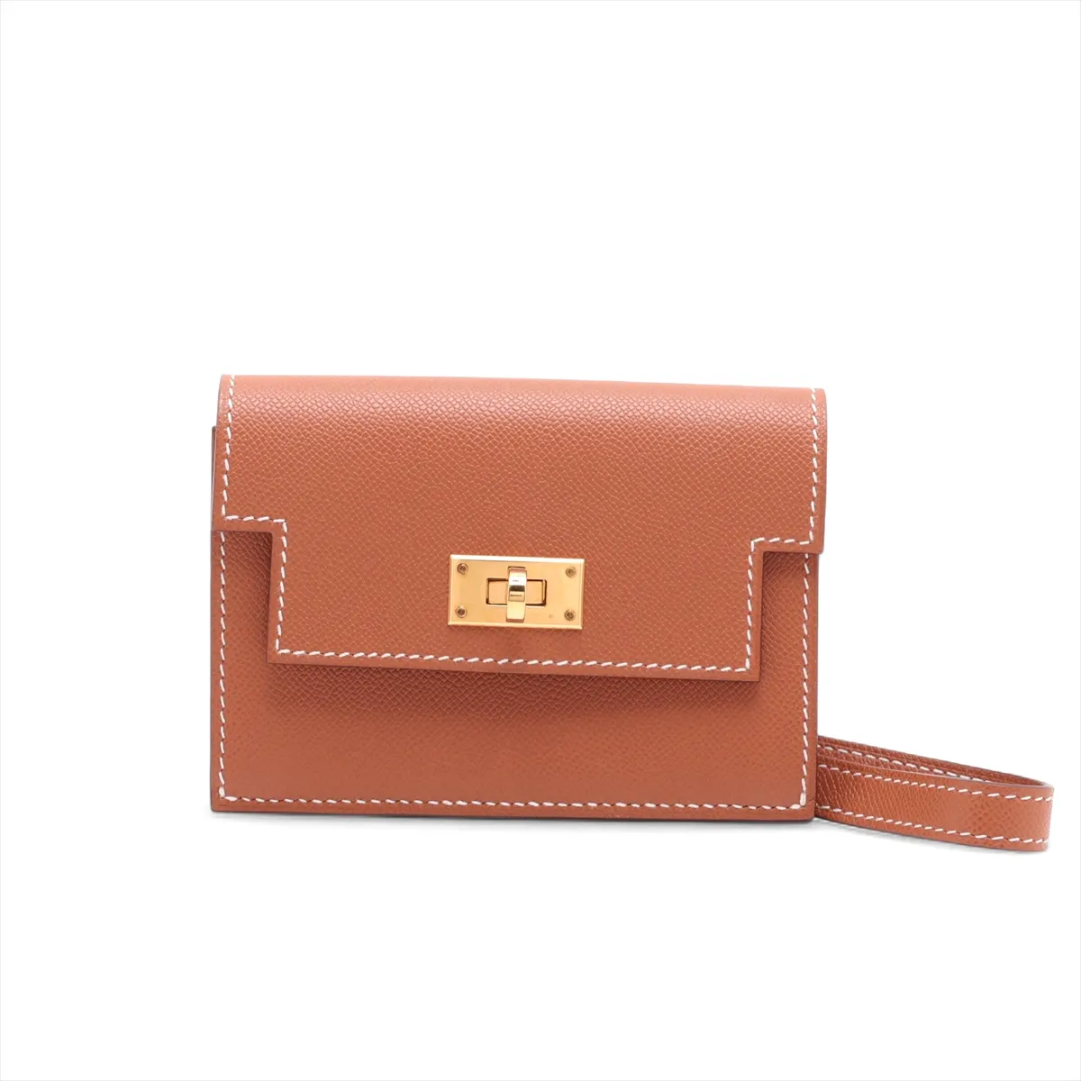 Kelly Pocket Slim Veau Madame Coin Case Gold Hardware B: 2023