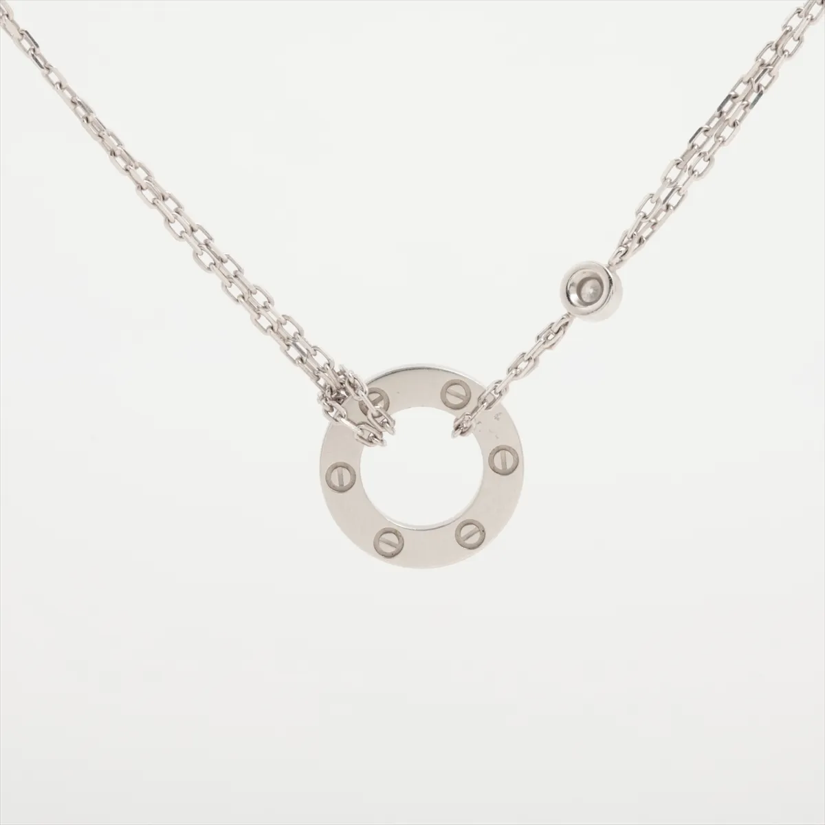 Love Circle 2P Diamond Necklace 750(WG) 6.9g BZU528 — view 2