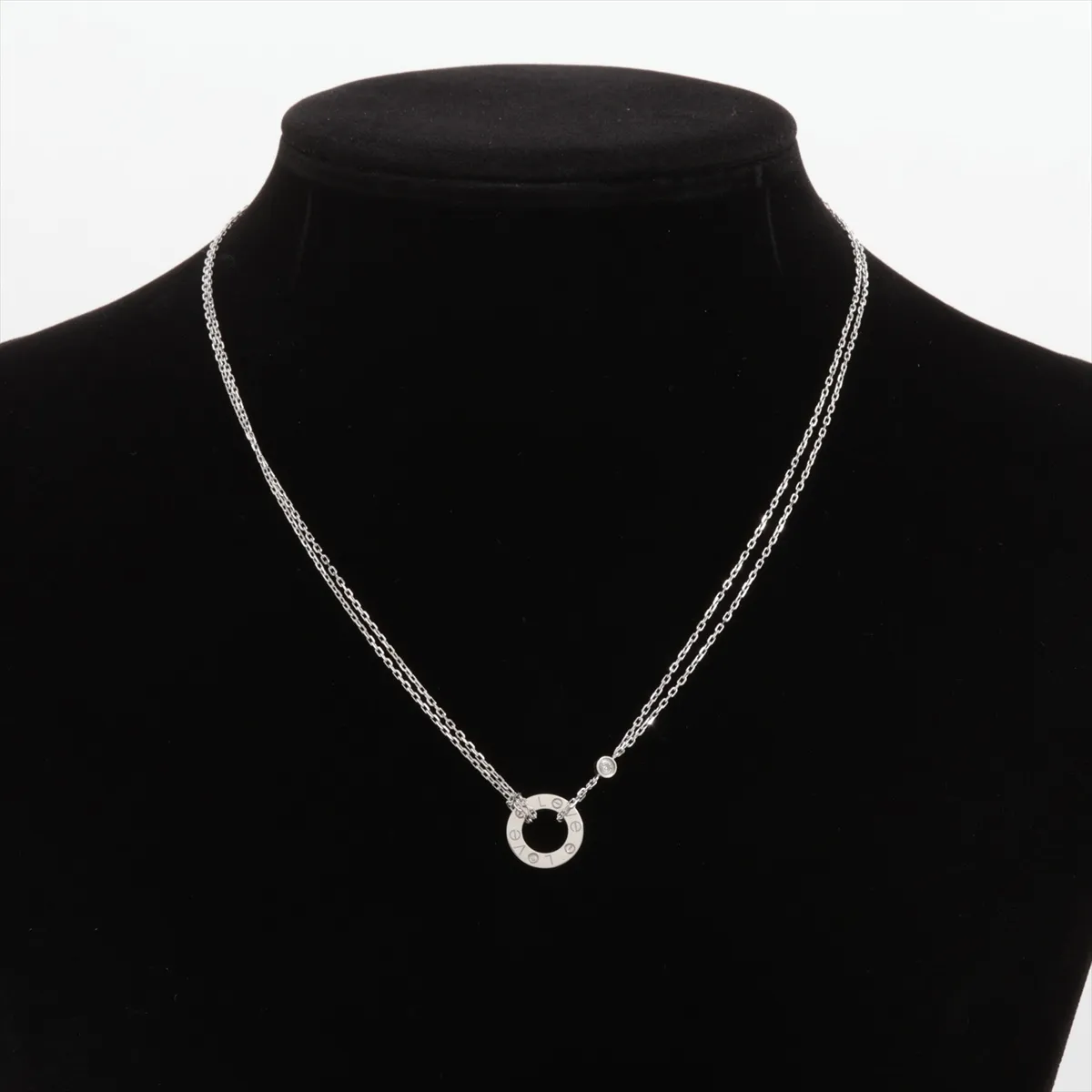 Love Circle 2P Diamond Necklace 750(WG) 6.9g BZU528 — view 5