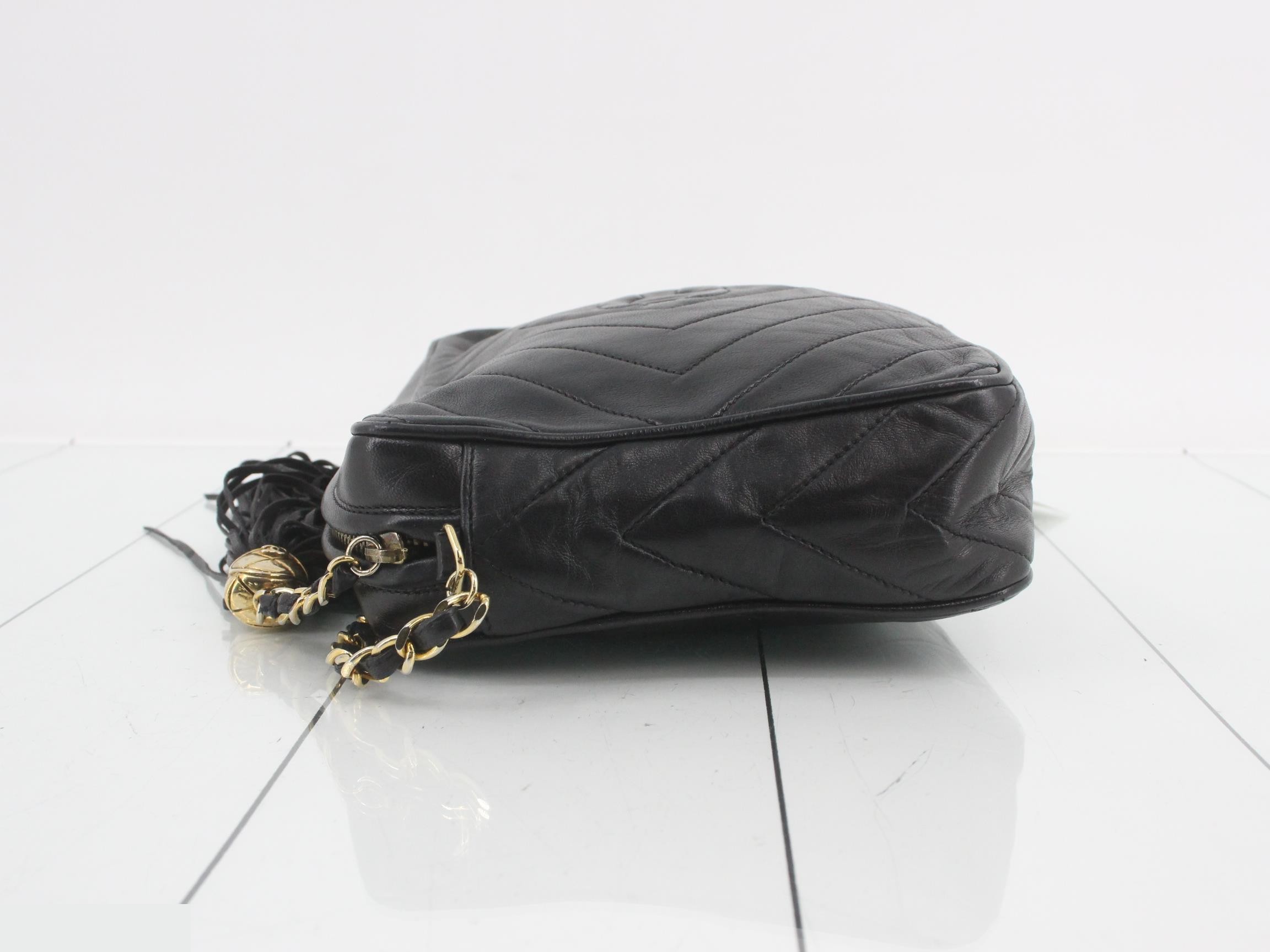 Leather Coco Mark Chain Shoulder Bag — view 4