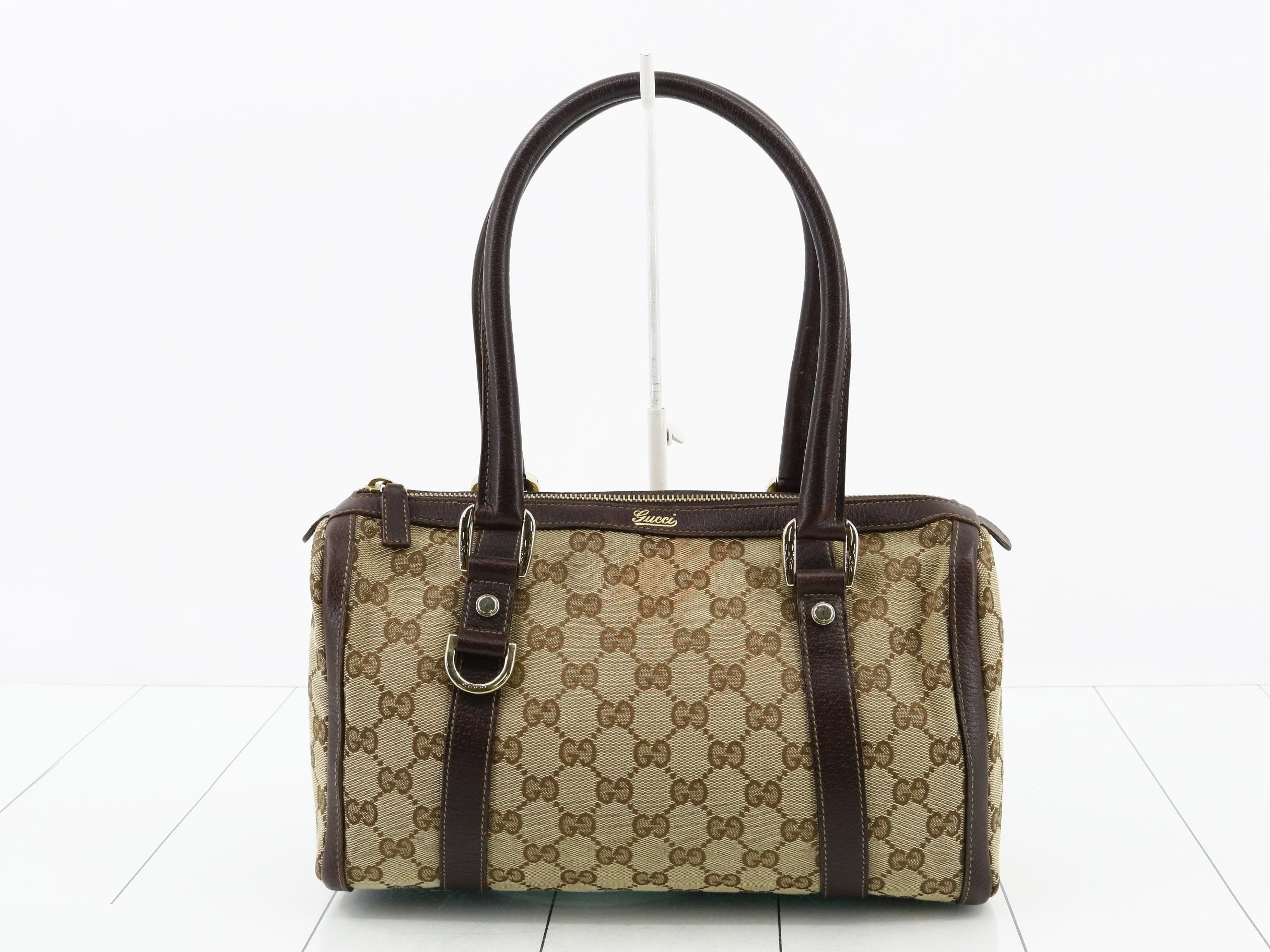 Canvas x Leather GG Canvas Handbag, Beige, Gold Hardware