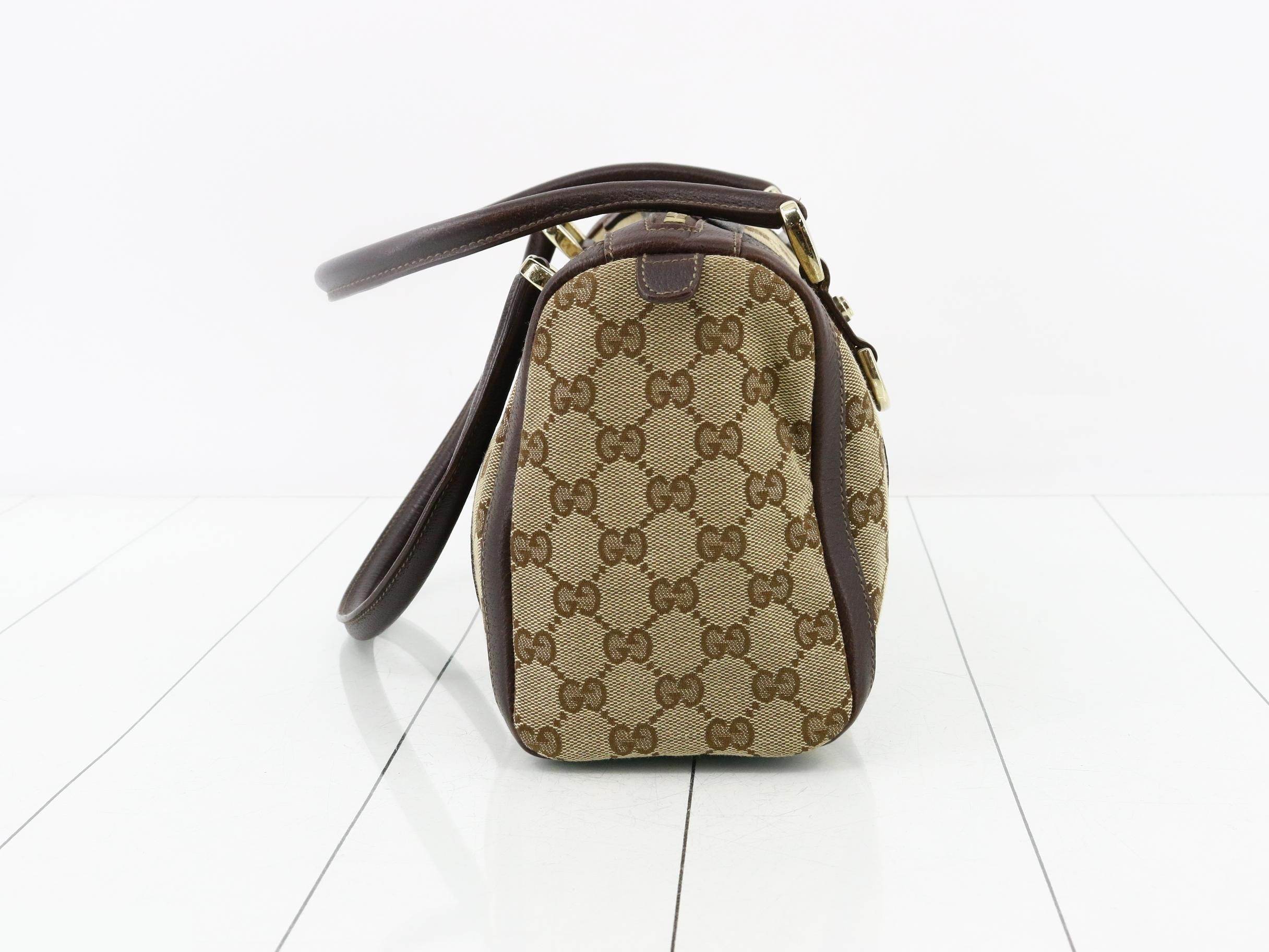 Canvas x Leather GG Canvas Handbag, Beige, Gold Hardware — view 3