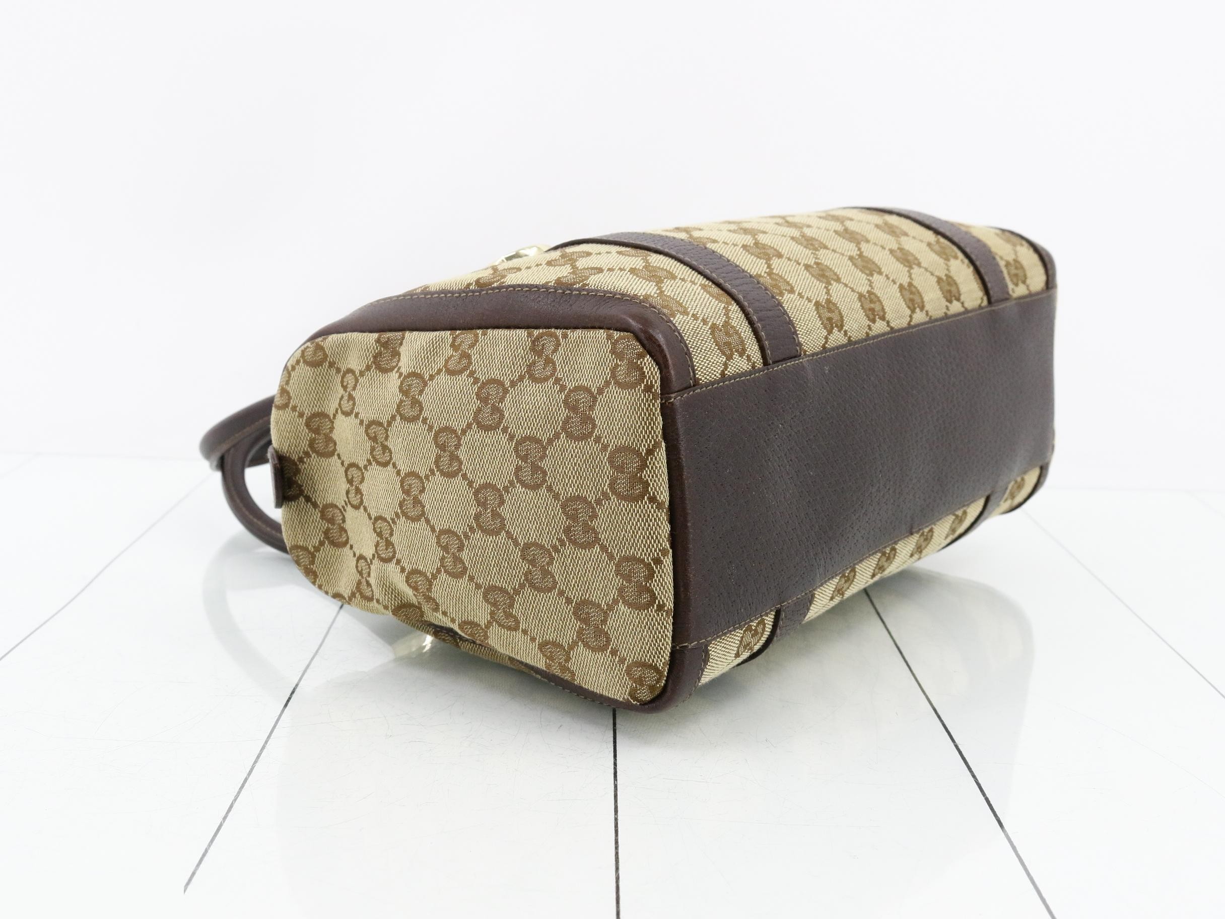 Canvas x Leather GG Canvas Handbag, Beige, Gold Hardware — view 5