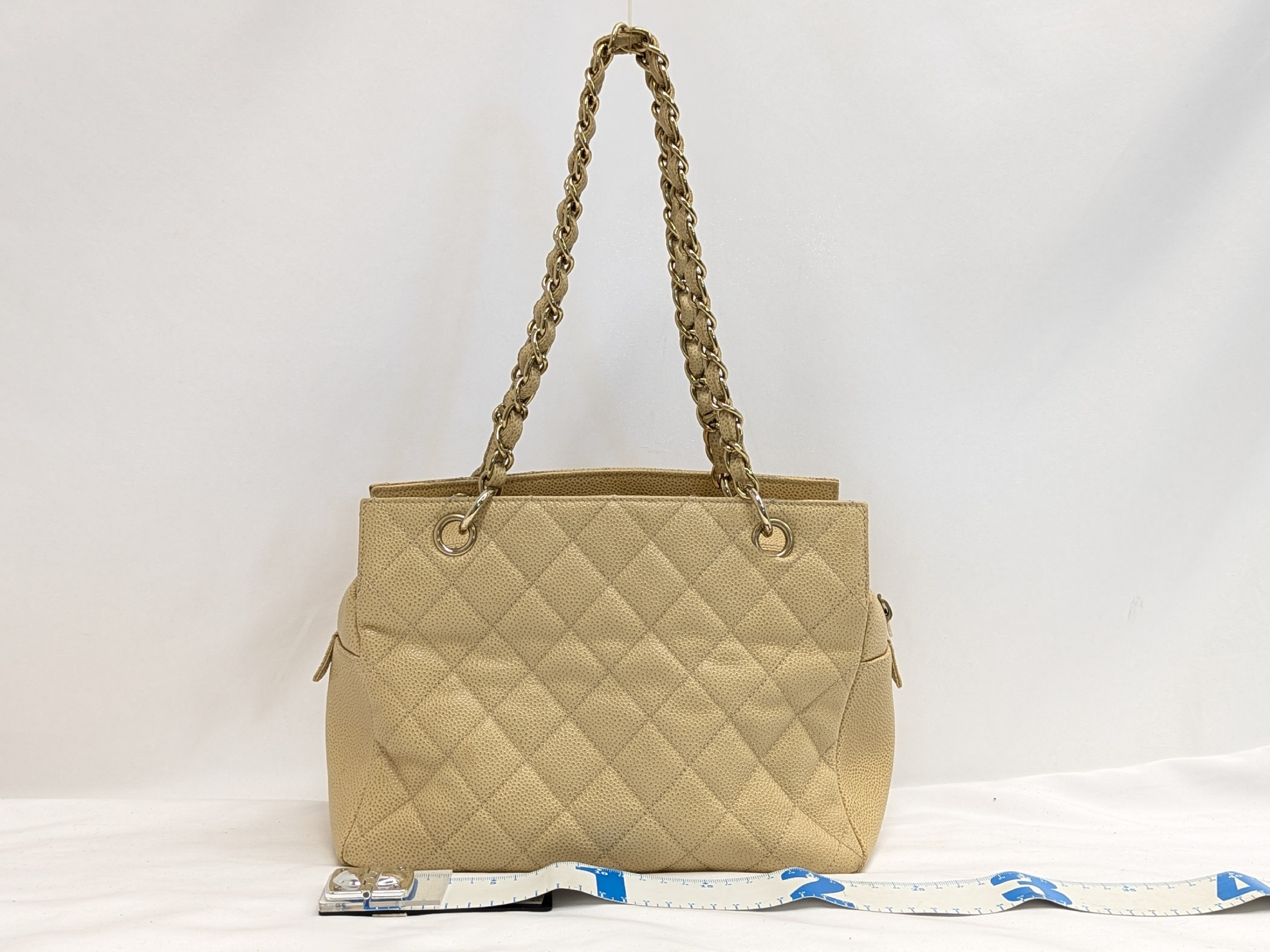 Caviar Skin PTT Chain Tote, Beige, Series 7 Handbag — view 2