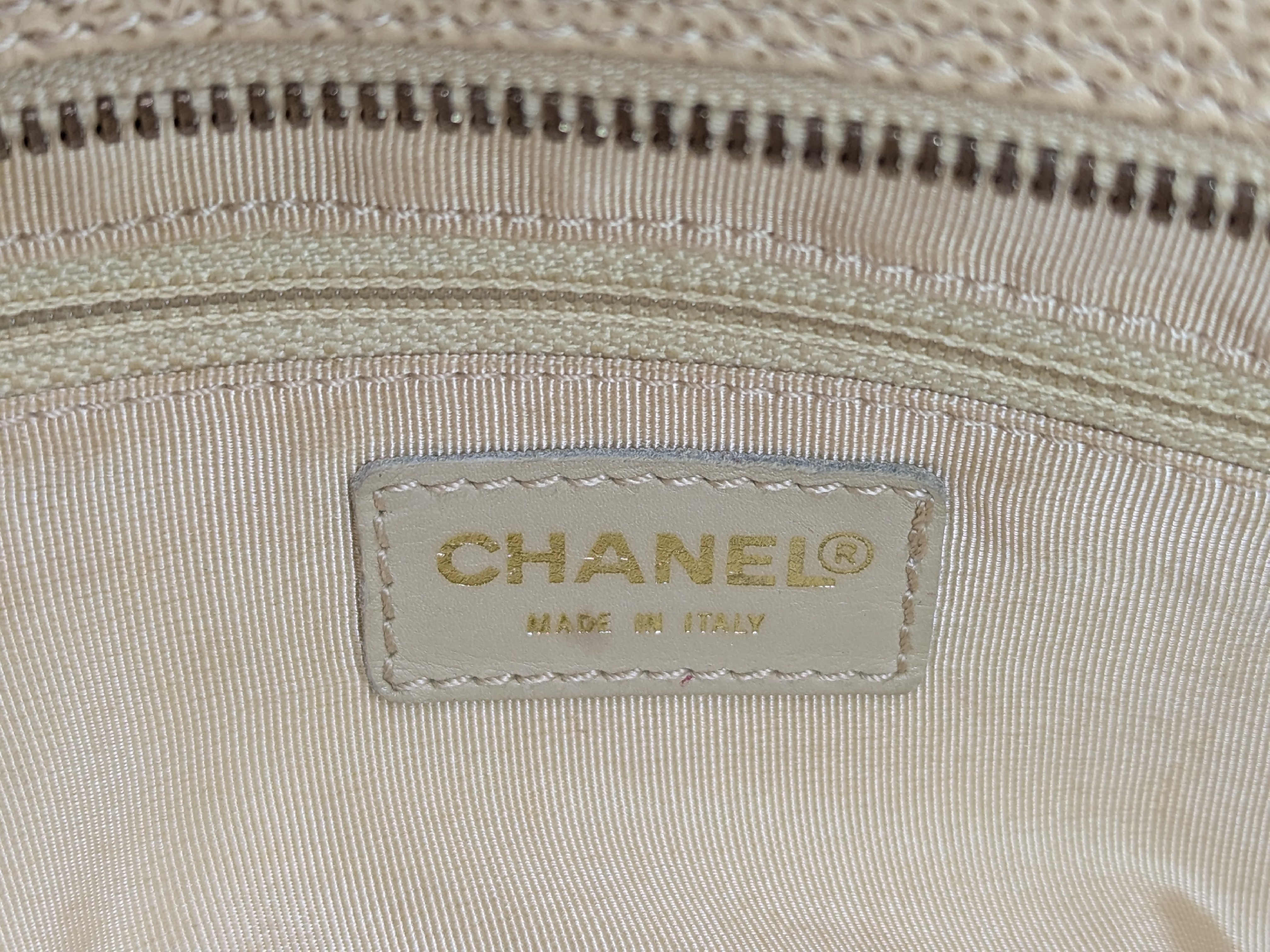 Caviar Skin PTT Chain Tote, Beige, Series 7 Handbag — view 12