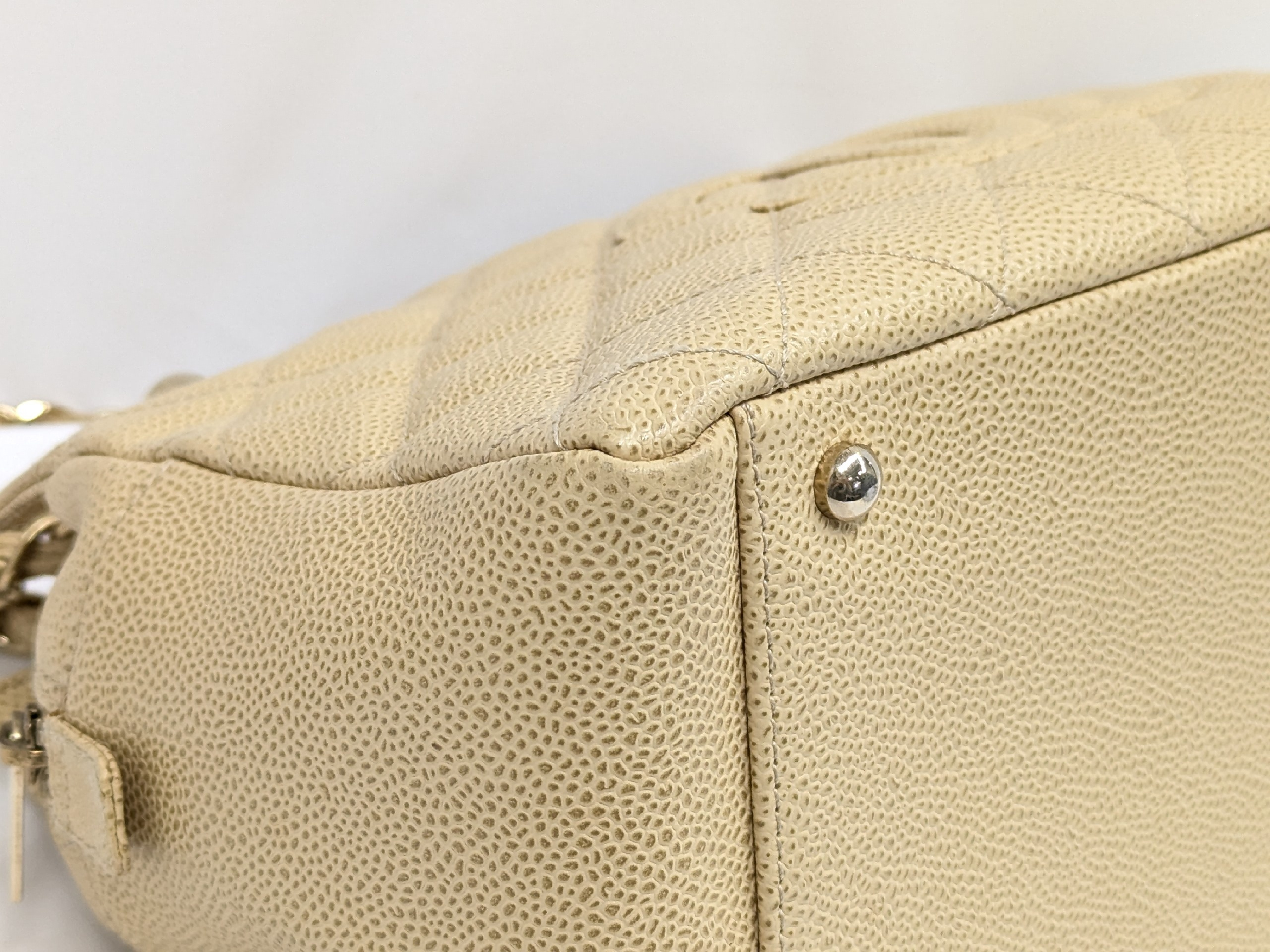 Caviar Skin PTT Chain Tote, Beige, Series 7 Handbag — view 3
