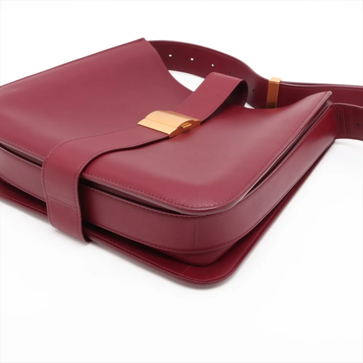 Marie Leather Shoulder Bag, Red — view 3
