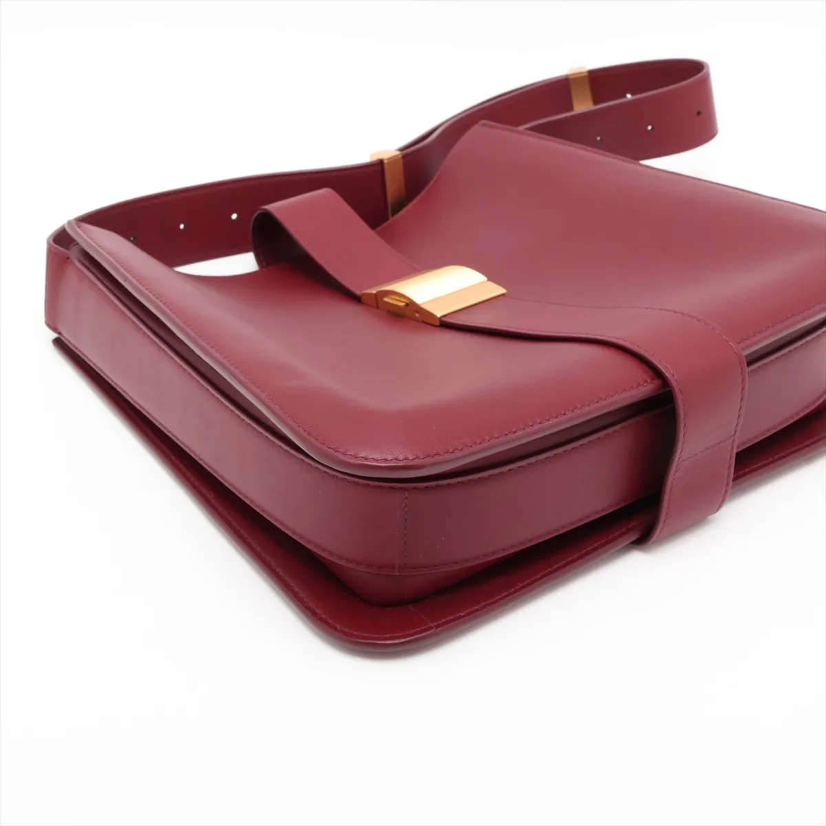 Marie Leather Shoulder Bag, Red — view 4