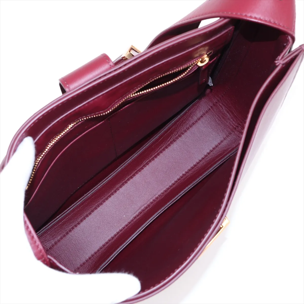 Marie Leather Shoulder Bag, Red — view 7