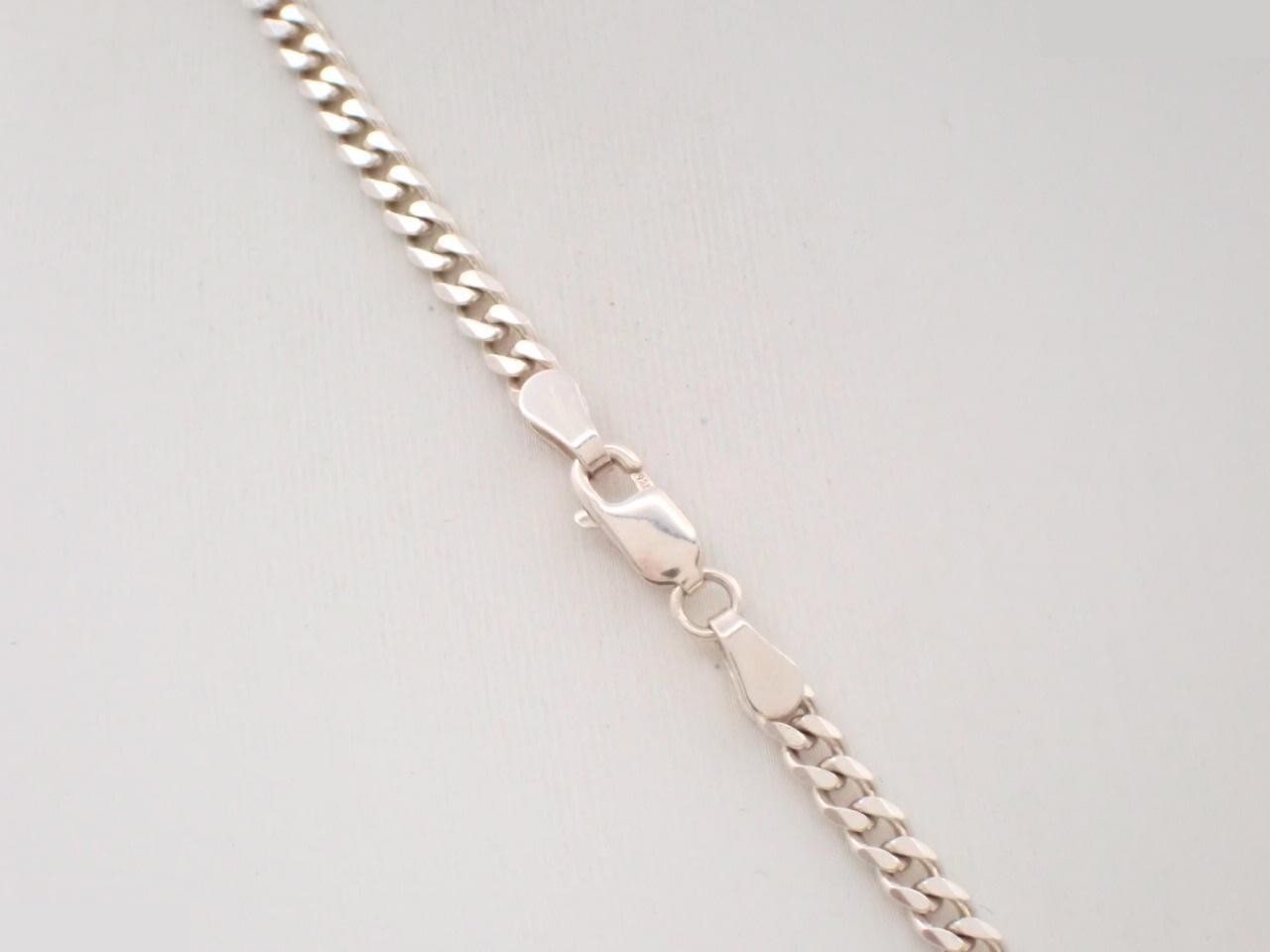 Silver necklace, 925 sterling silver, 21.8g, chain approximately 49cm. — view 2