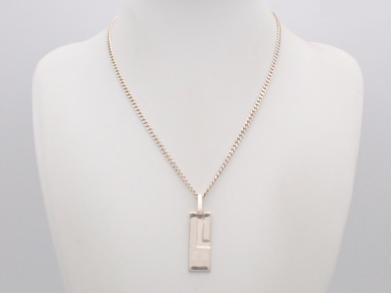 Silver necklace, 925 sterling silver, 21.8g, chain approximately 49cm. — view 3