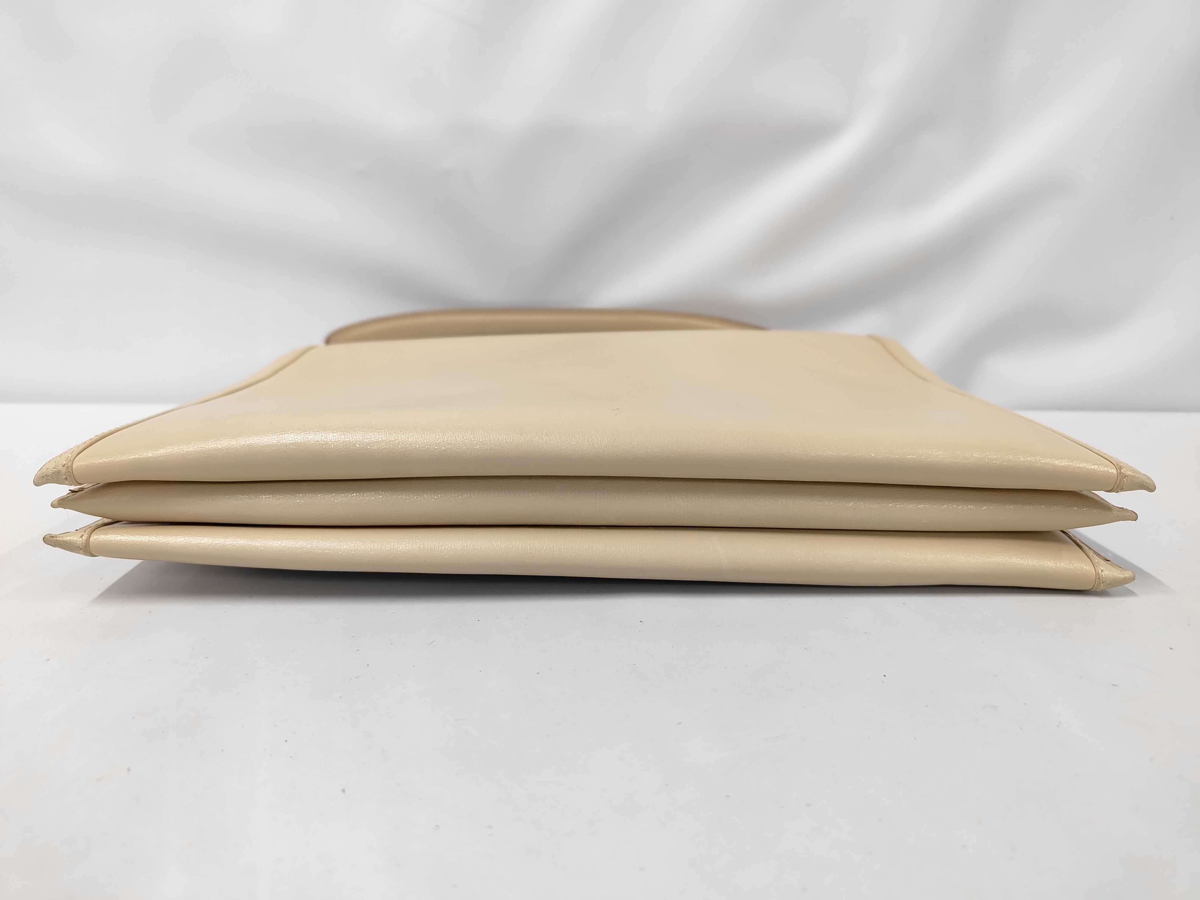 Old Gucci Leather Handbag, Beige — view 3