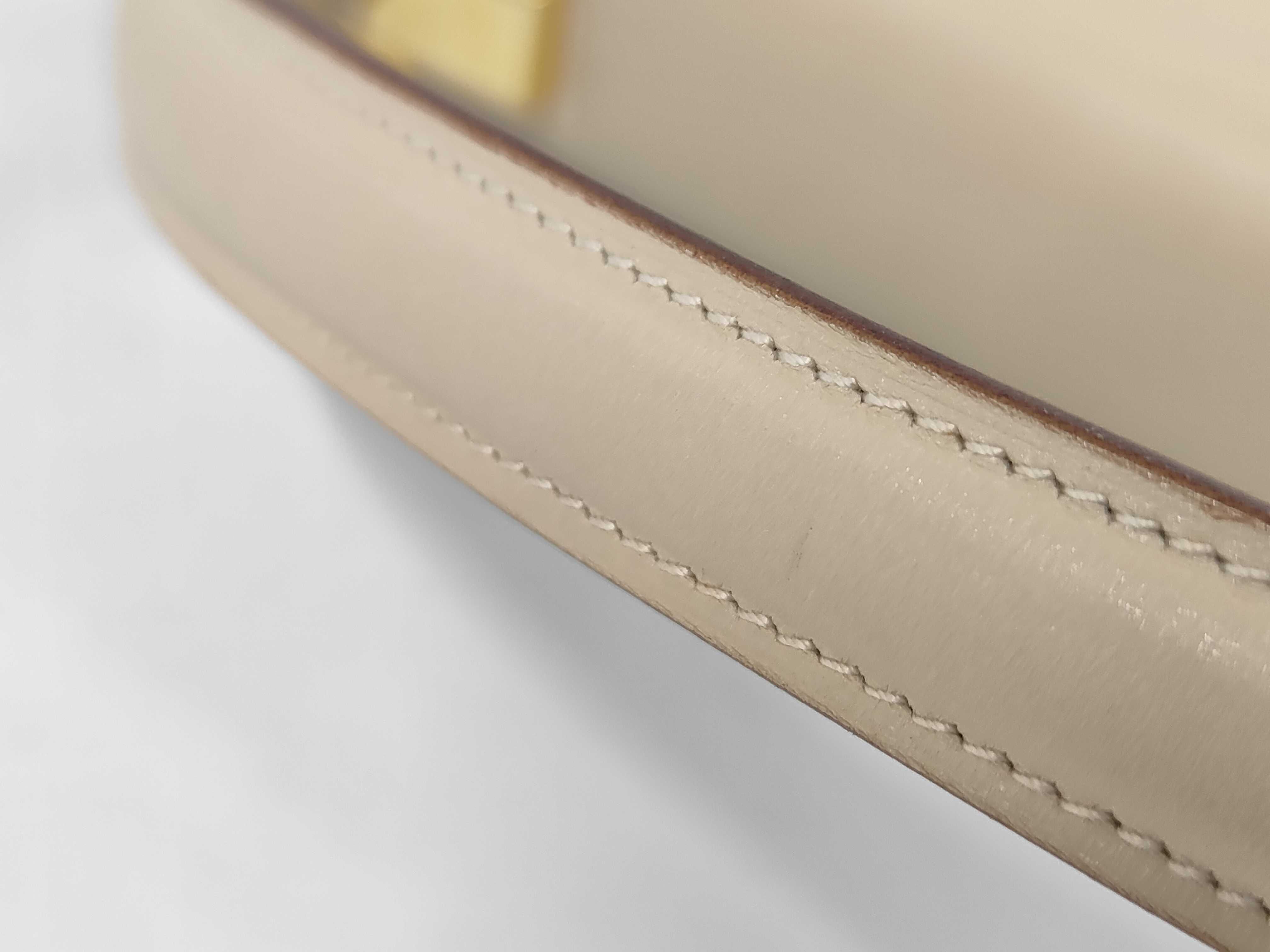 Old Gucci Leather Handbag, Beige — view 7