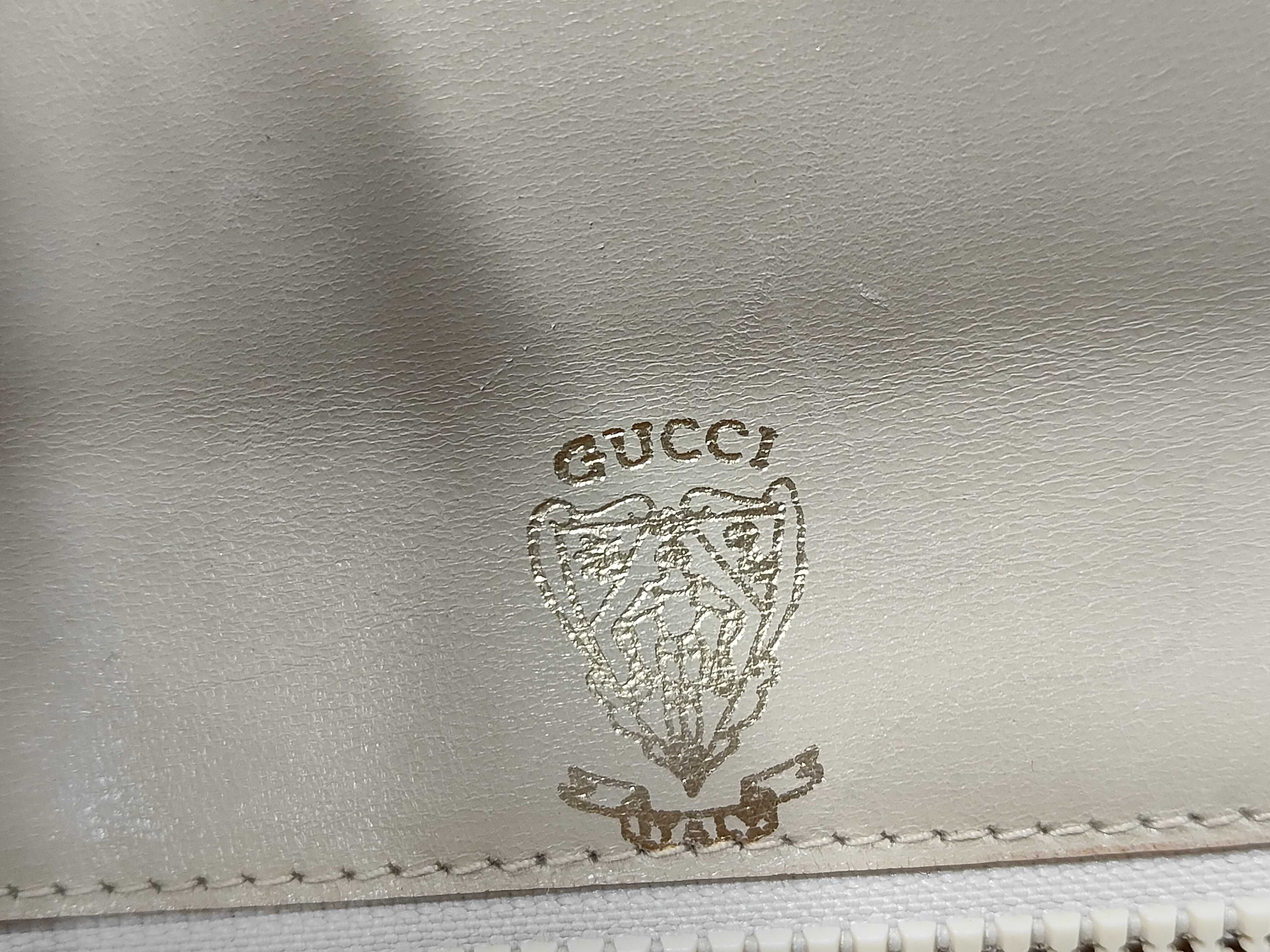Old Gucci Leather Handbag, Beige — view 10