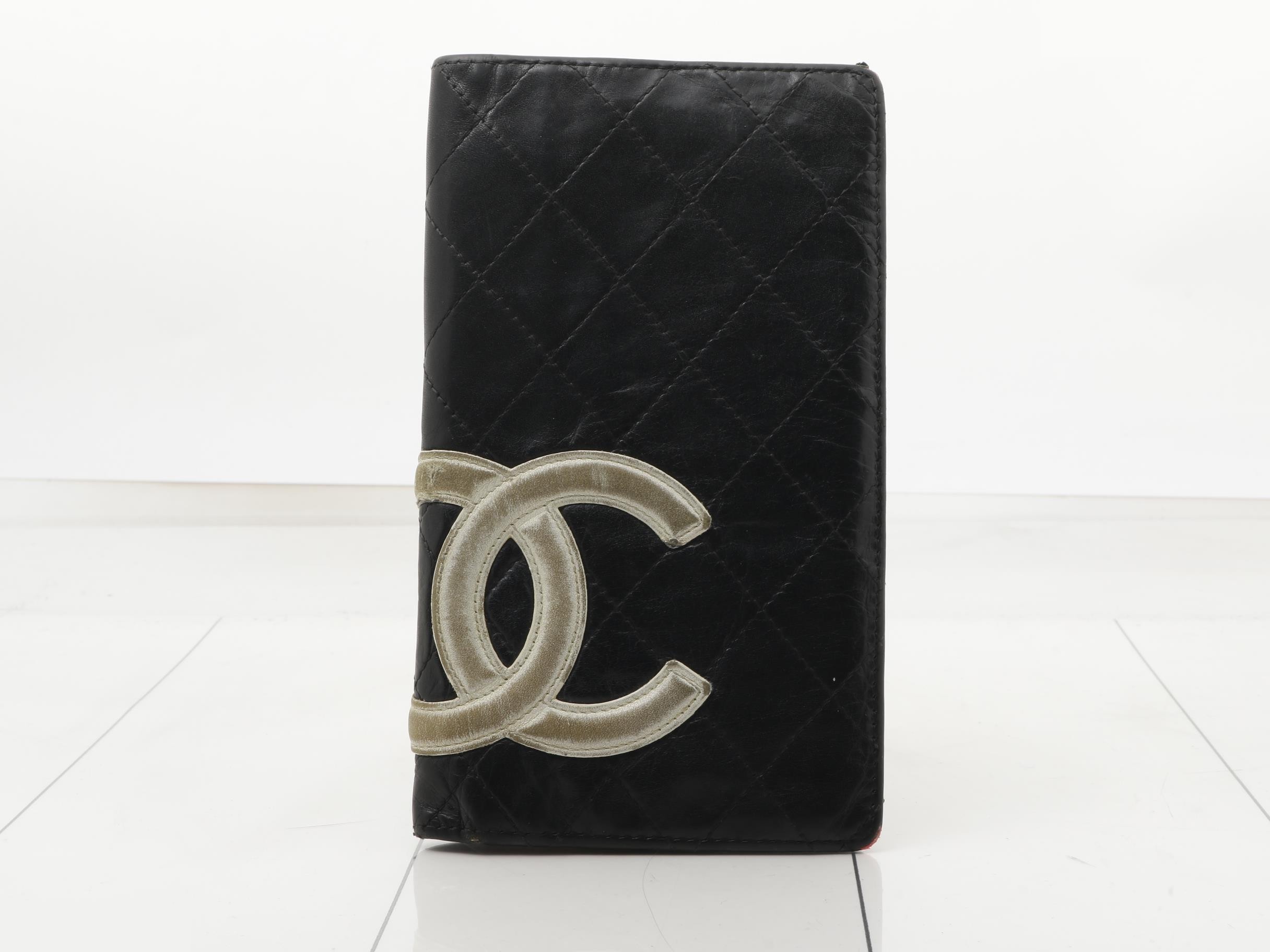 Cambon Line Leather Bi-fold Long Wallet