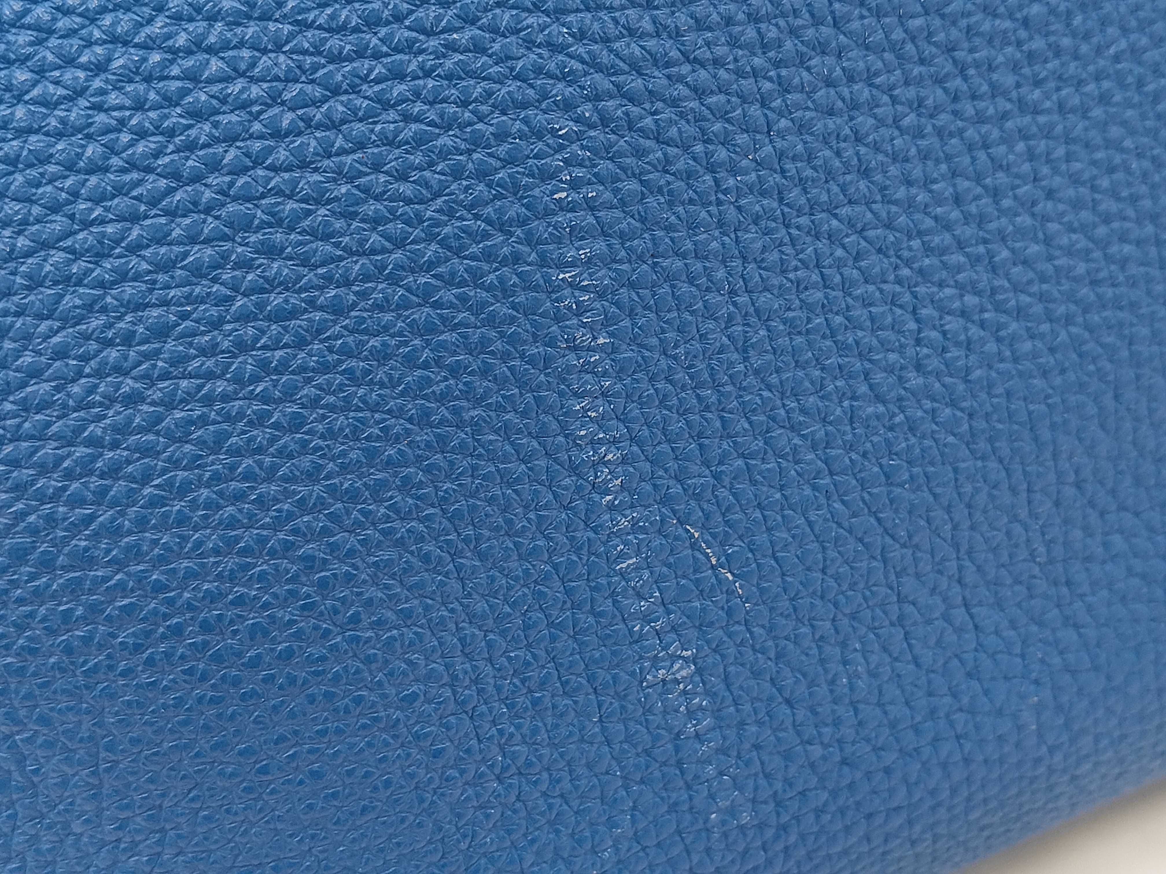 Birkin 35 Personal, O stamp, Togo leather, Blue/Gray handbag — view 8