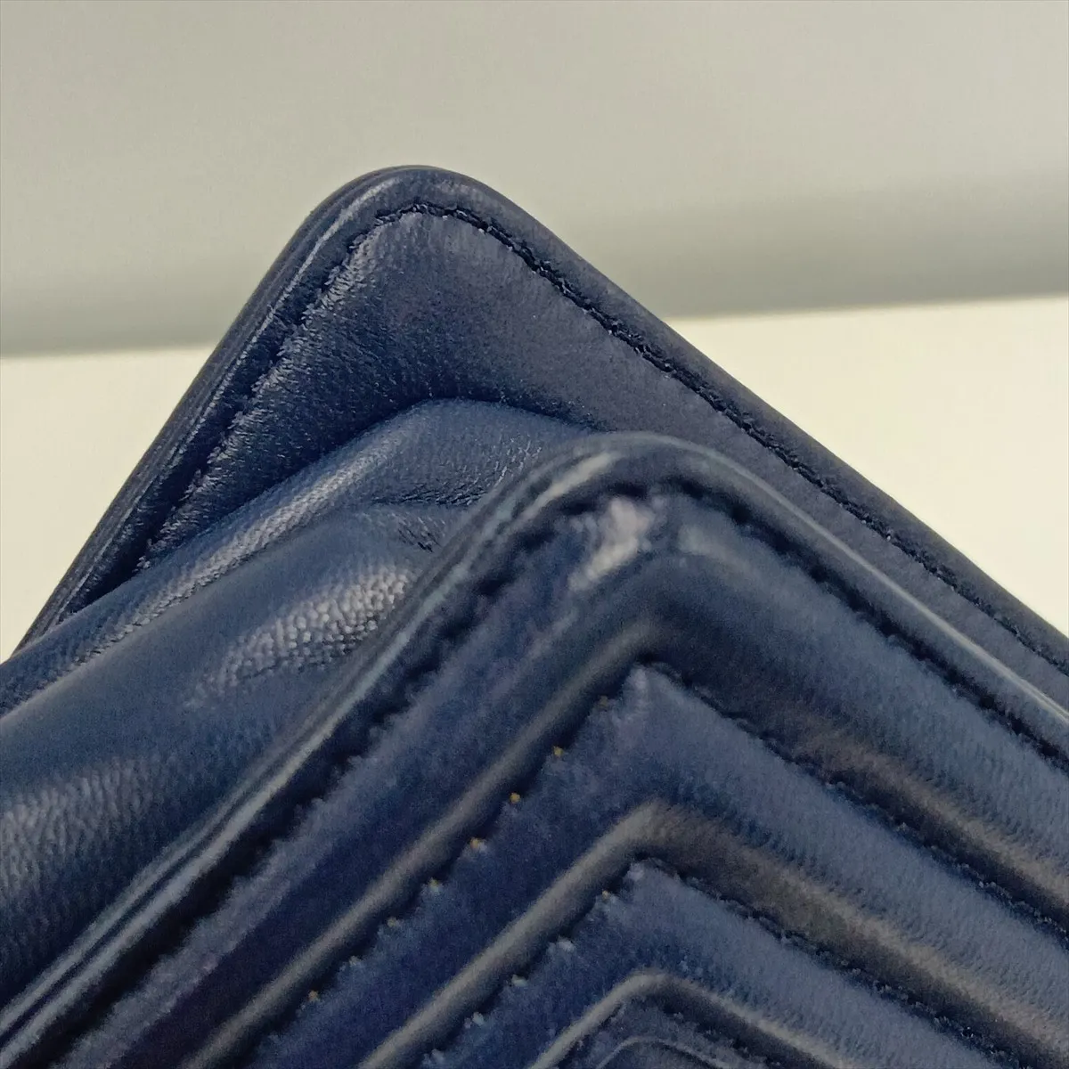 Boy Chanel 20 Small Lambskin Chain Shoulder Bag, Navy with Gold Hardware, 24752990, Serial Number 24, A67085 — view 11