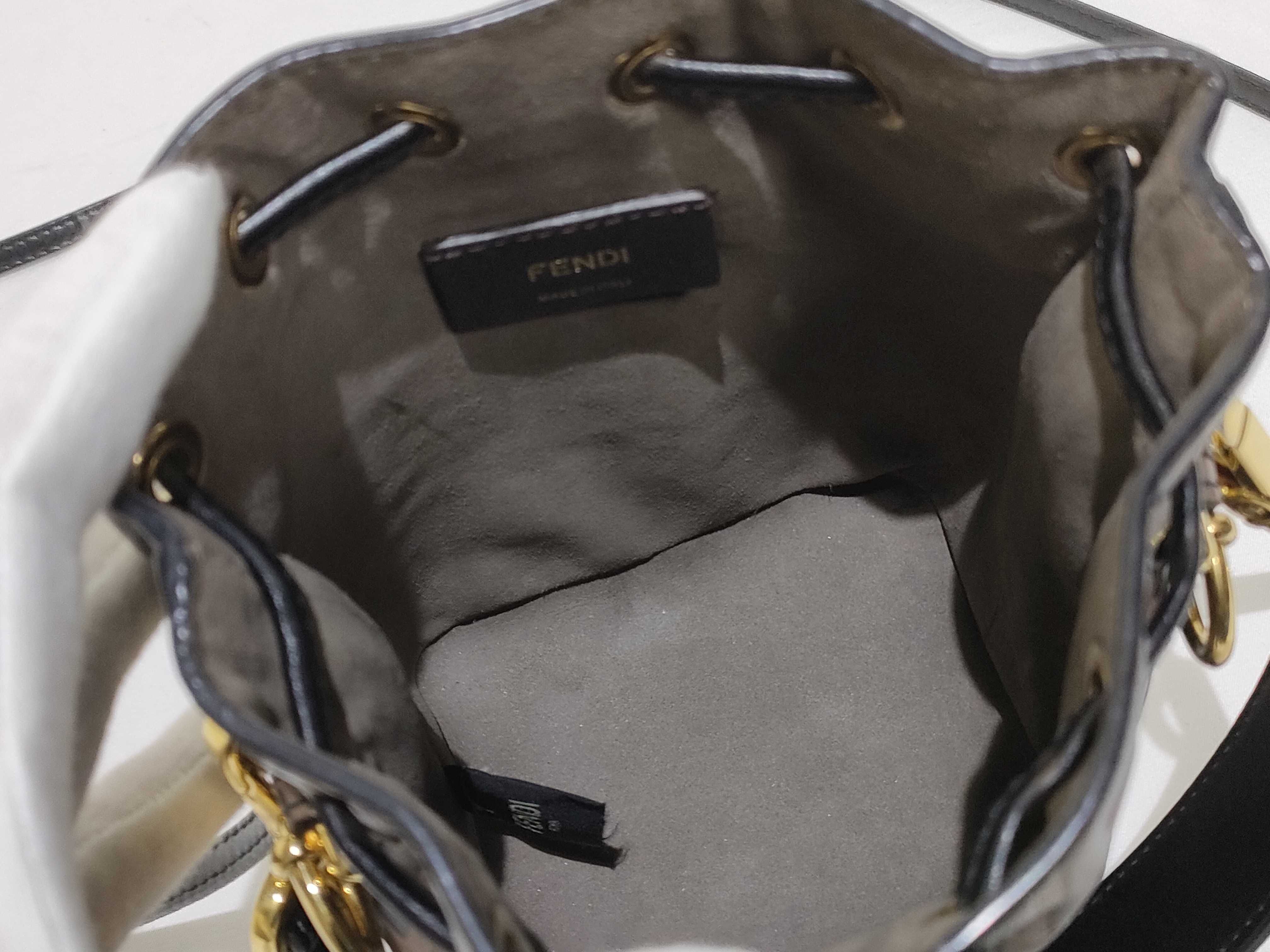 Zucca Pattern Fendi Zucca Montresor Mini Leather 2-Way Handbag Brown x Black 8BS010 Handbag — view 8