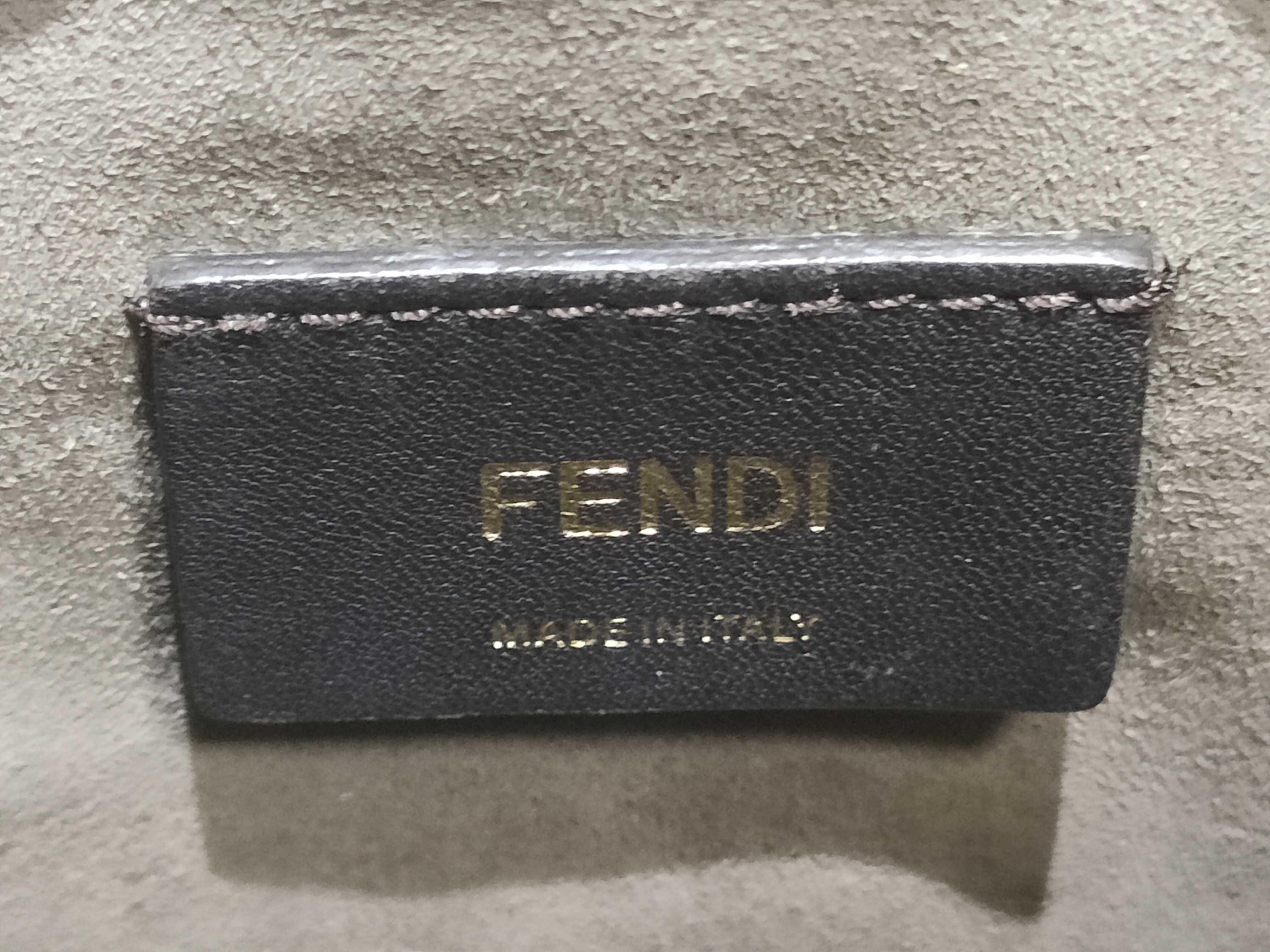 Zucca Pattern Fendi Zucca Montresor Mini Leather 2-Way Handbag Brown x Black 8BS010 Handbag — view 10
