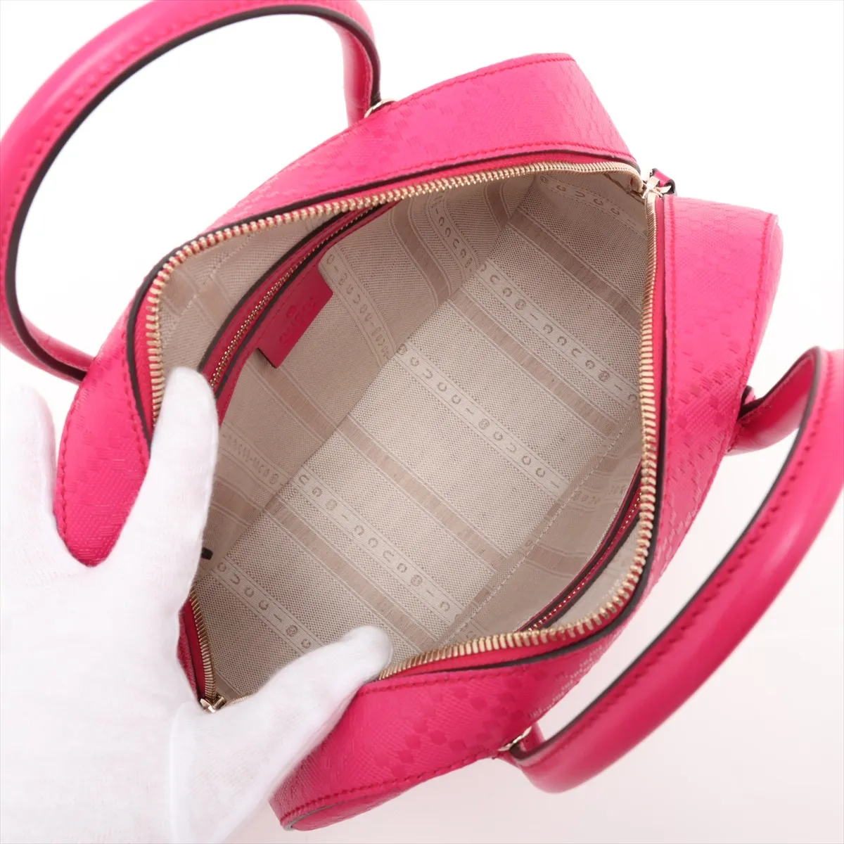Diamante 354224 Leather 2-Way Handbag Pink — view 8