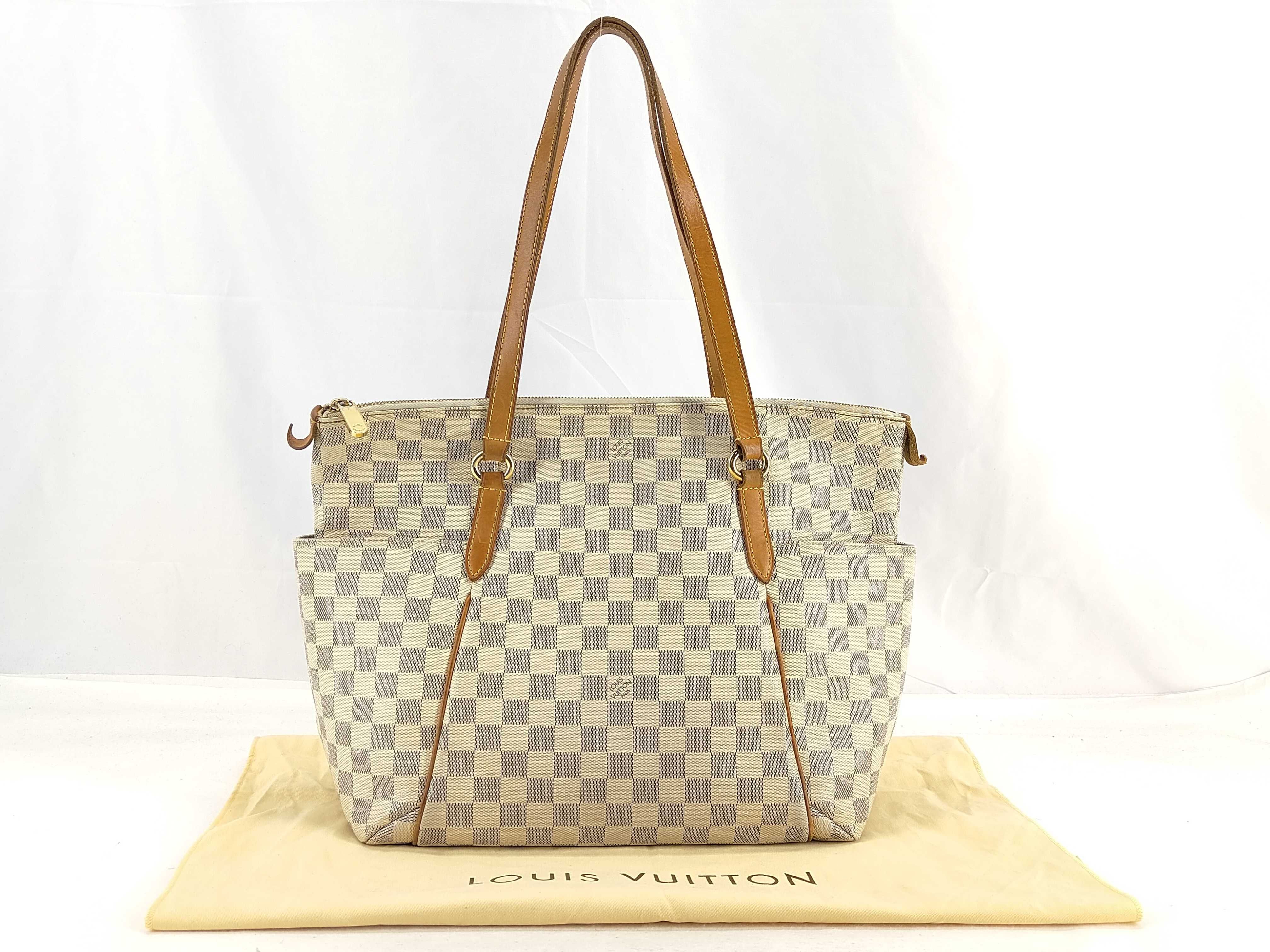 Damier Azur ID- Canvas Azur Totally 32cm Hand Bag GHW Tote Bag