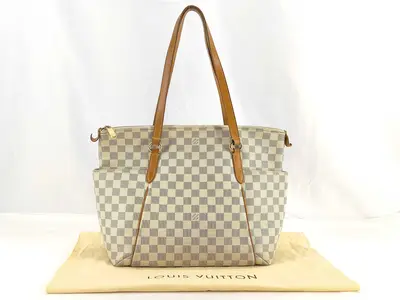 Damier Azur ID- Canvas Azur Totally 32cm Hand Bag GHW Tote Bag