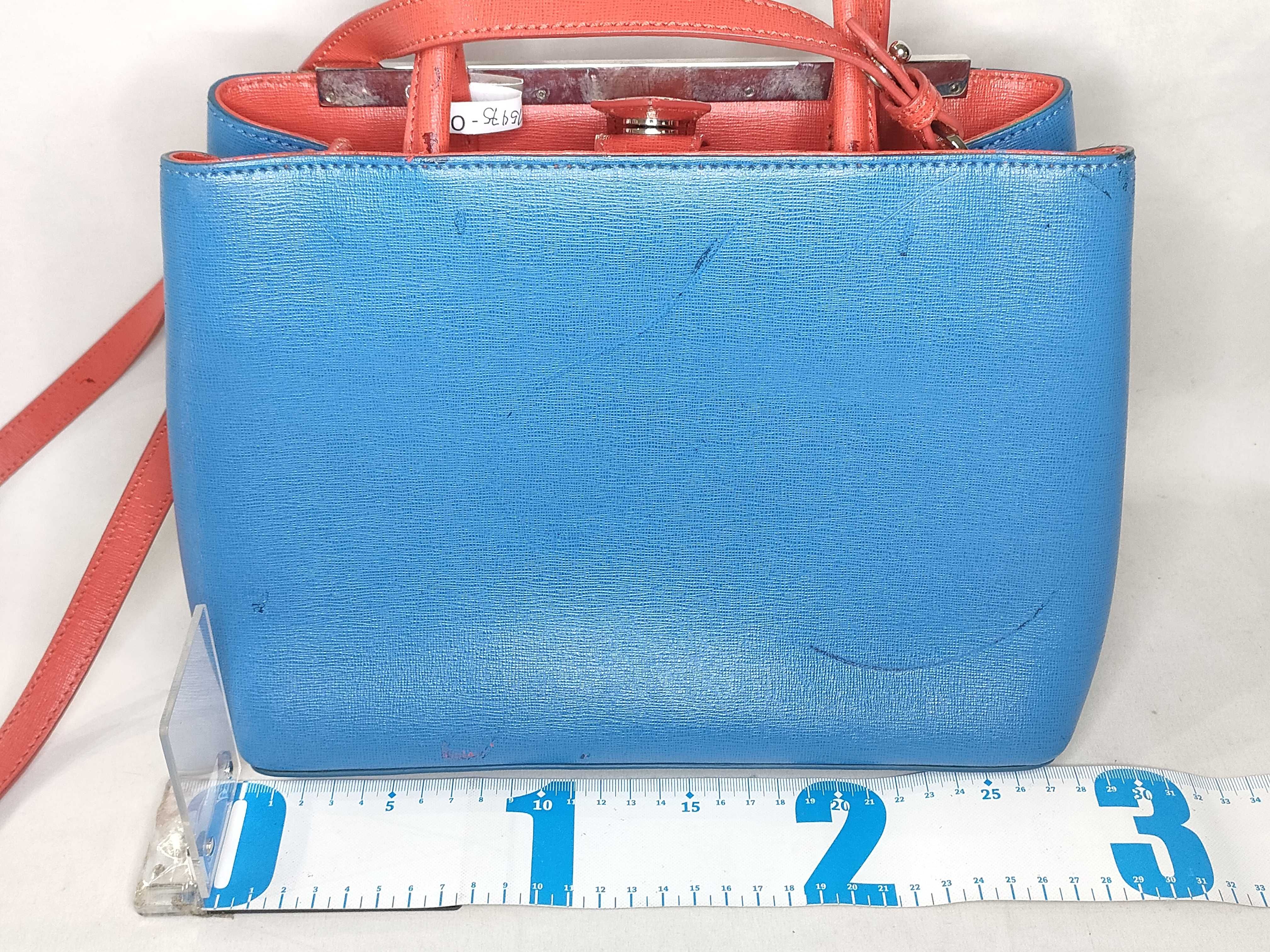 PH- Petite 2Jours Blue Leather Handbag 27cm — view 2