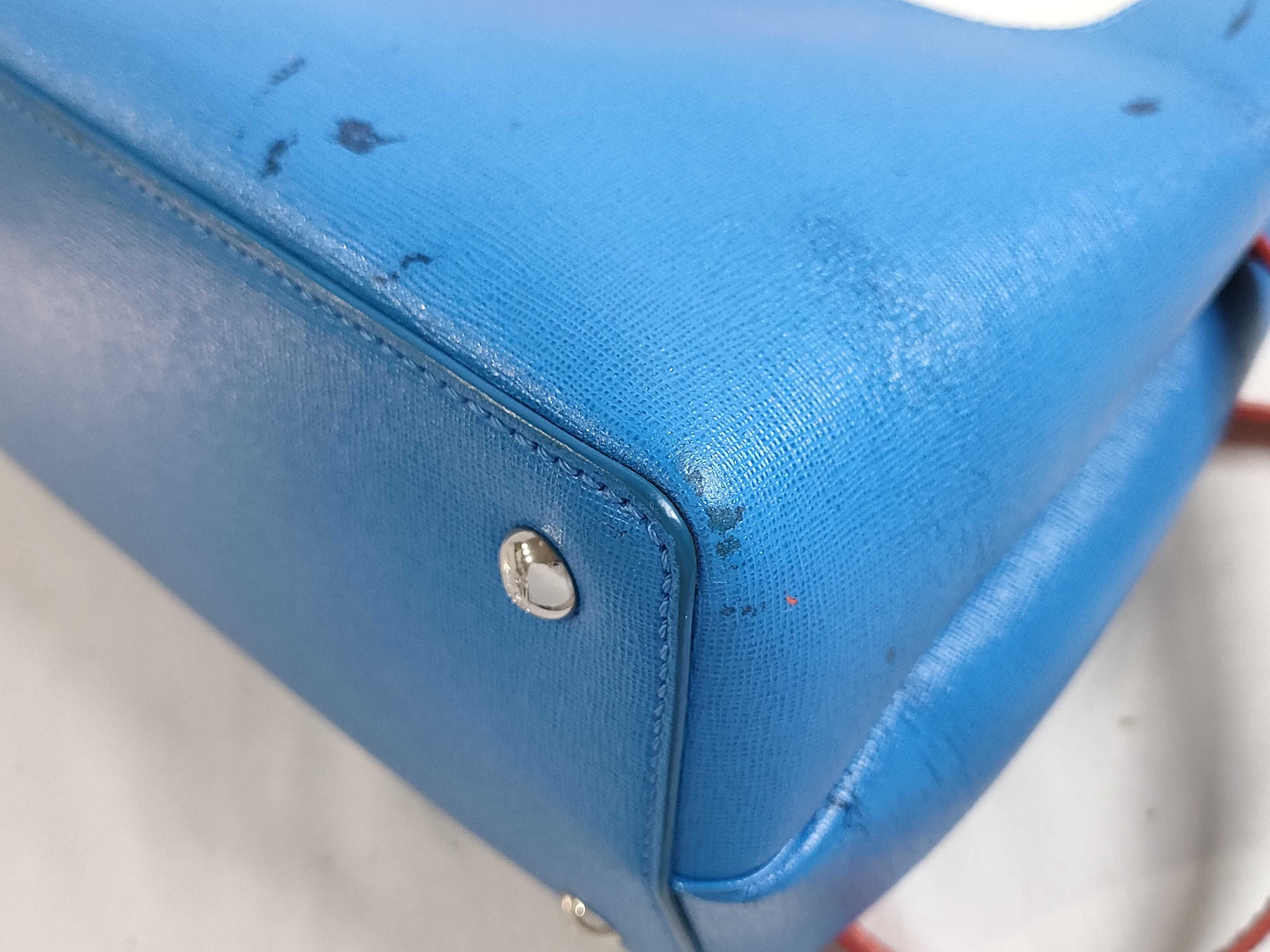PH- Petite 2Jours Blue Leather Handbag 27cm — view 7