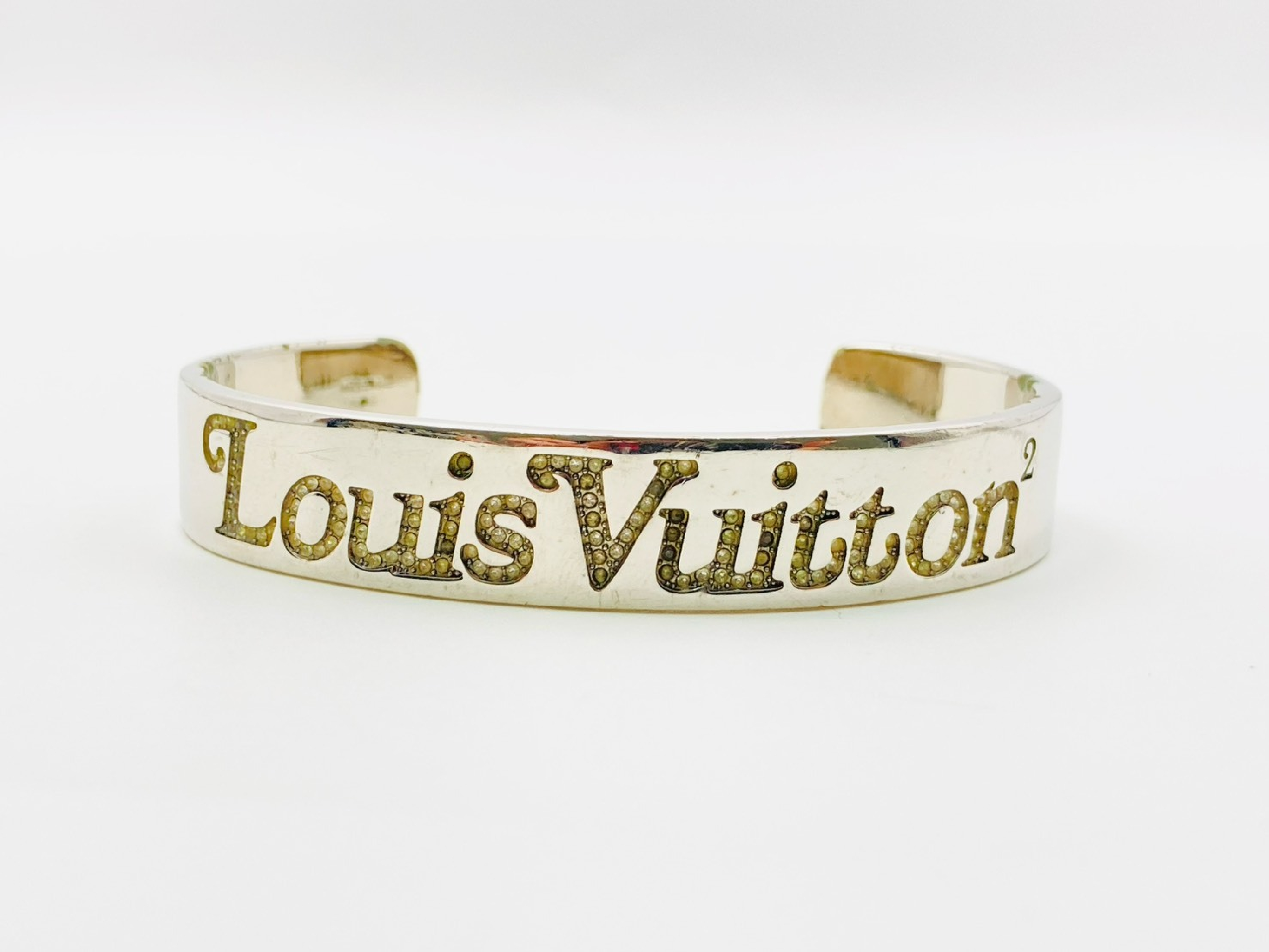 LV x NIGO MP2694 Bracelet Squared LV Strass #L Silver OB0260 Bracelet/Bangle